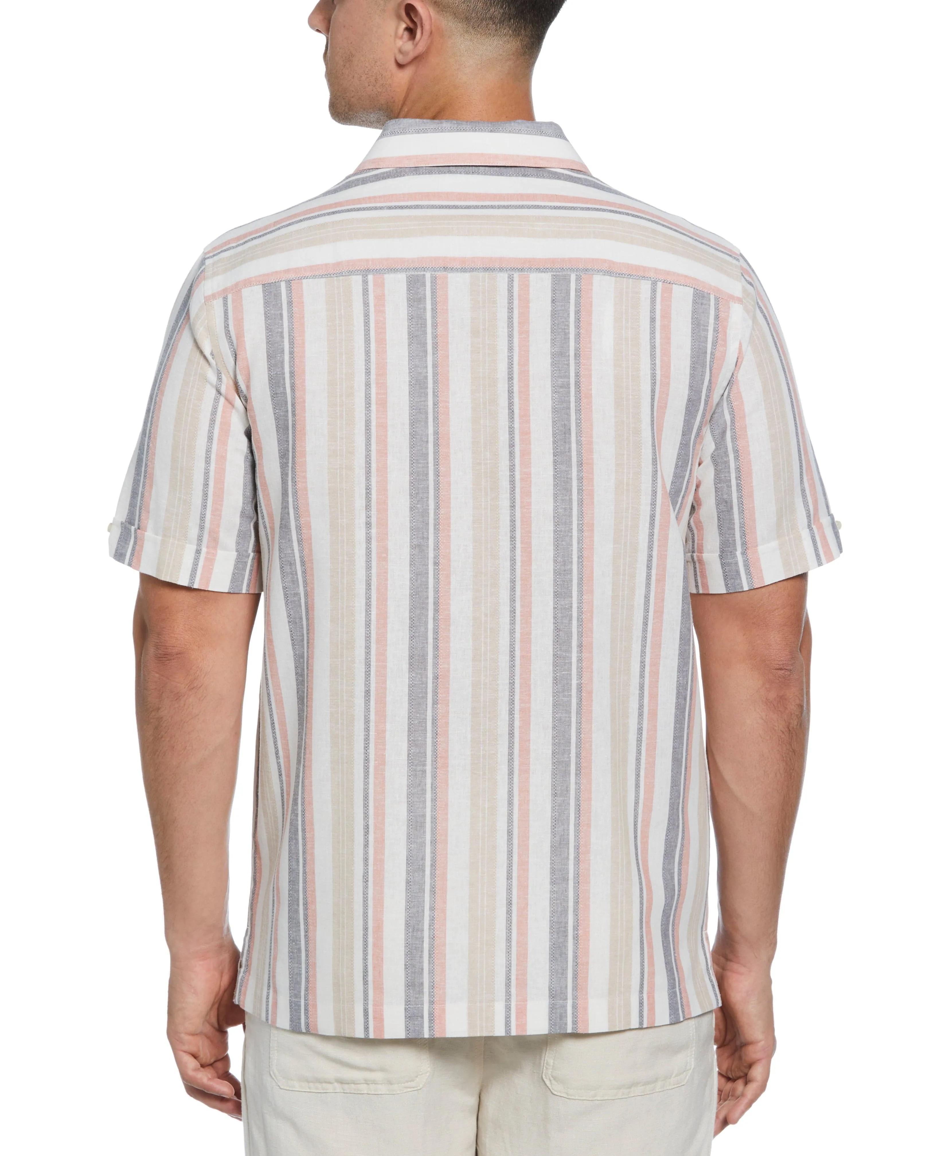 Linen Blend Striped Panel Shirt sold by Cubavera product image thumbnail 2