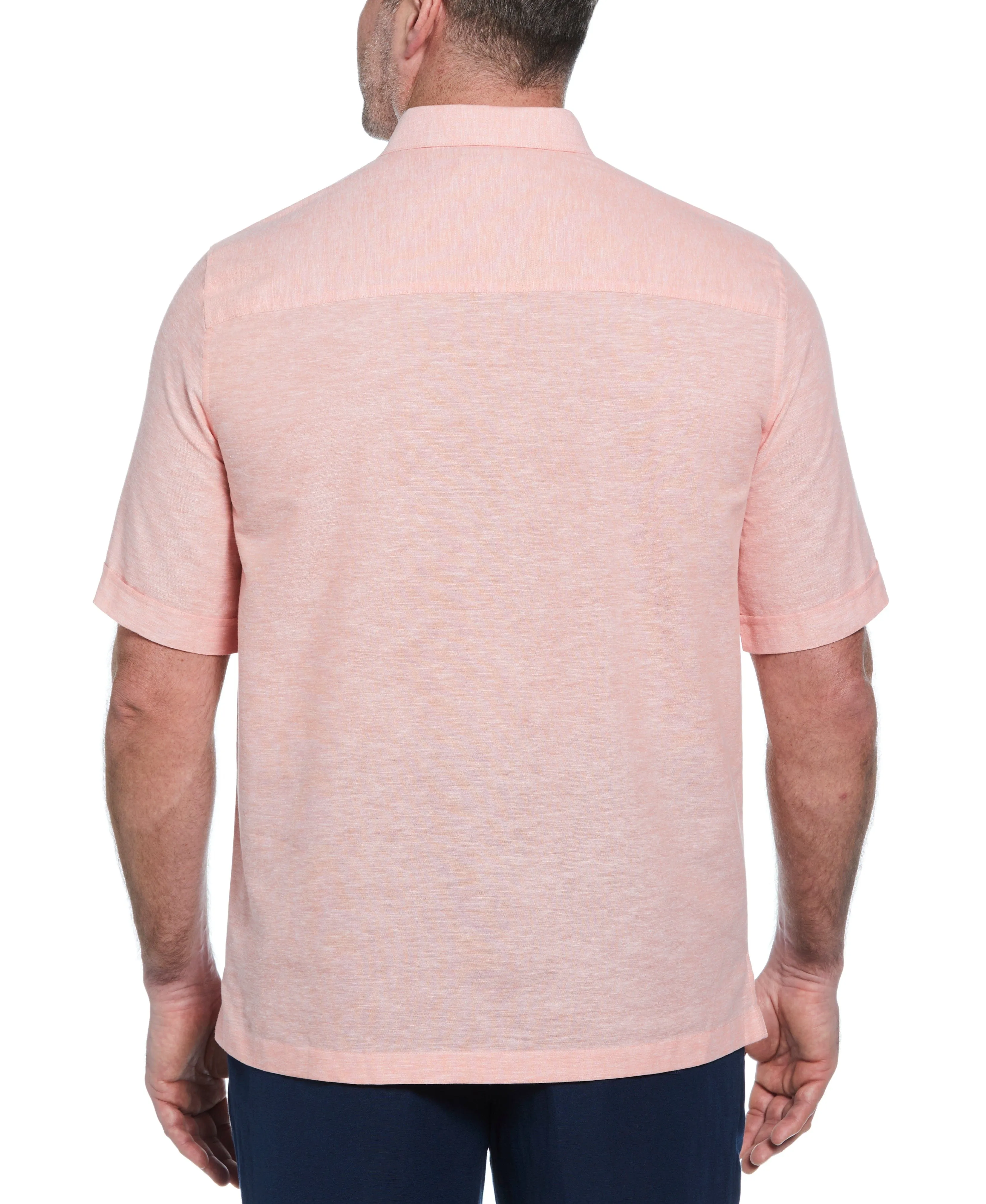 Big & Tall Linen Blend Tuck Panel Shirt sold by Cubavera product image thumbnail 2