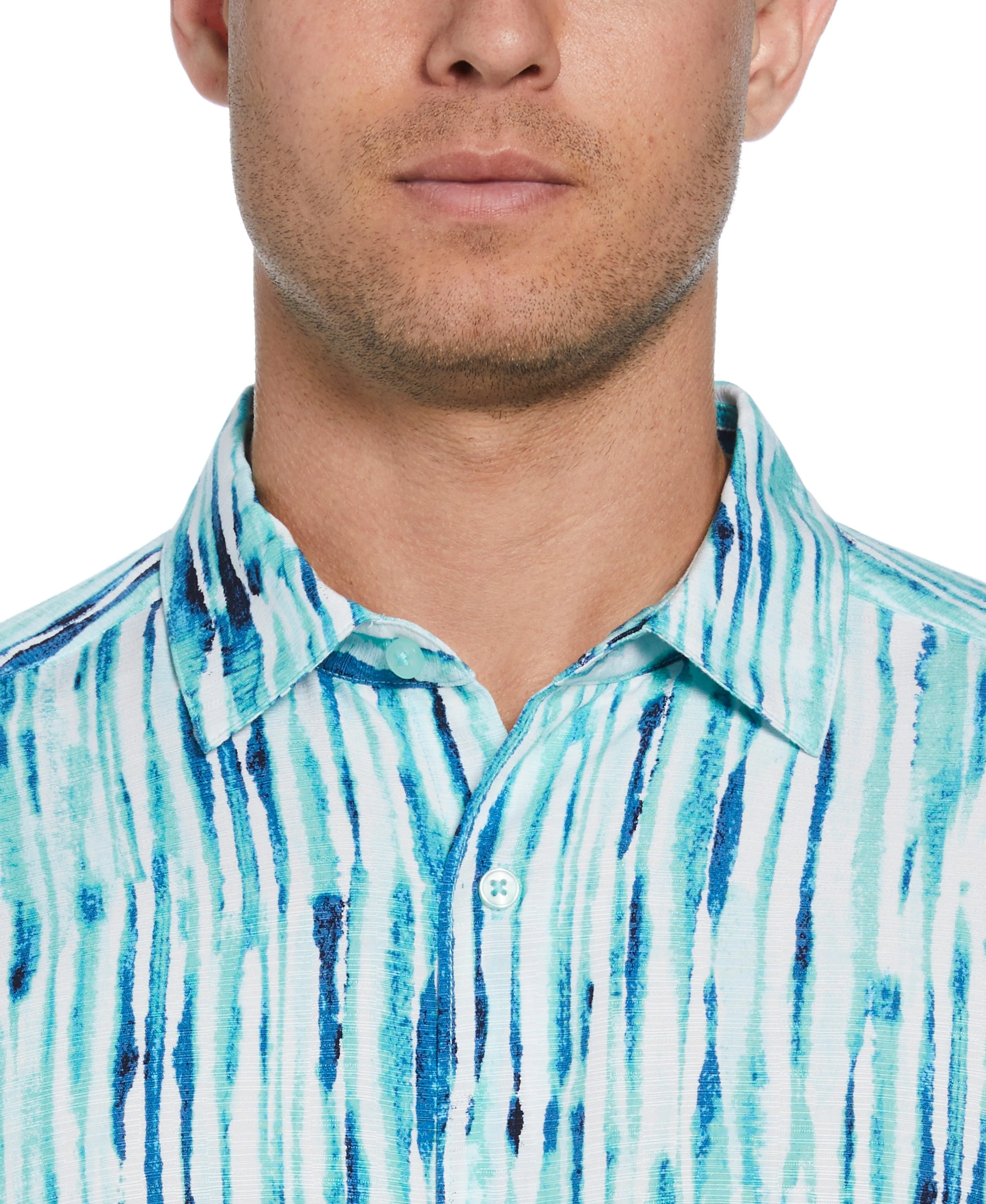 Watercolor Stripe Print Shirt sold by Cubavera product image thumbnail 3