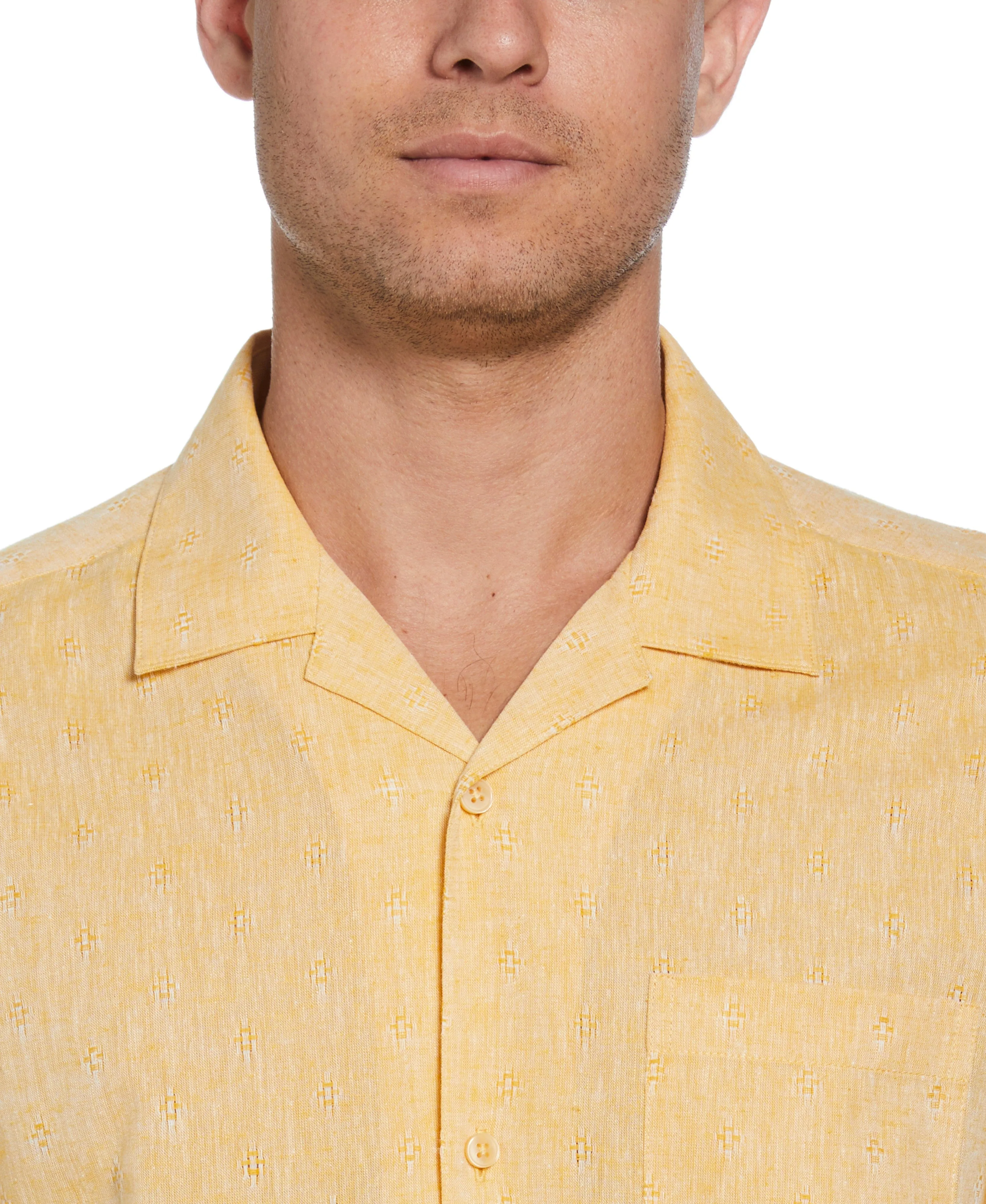 Linen Blend Diamond Dobby Print Shirt sold by Cubavera product image thumbnail 3