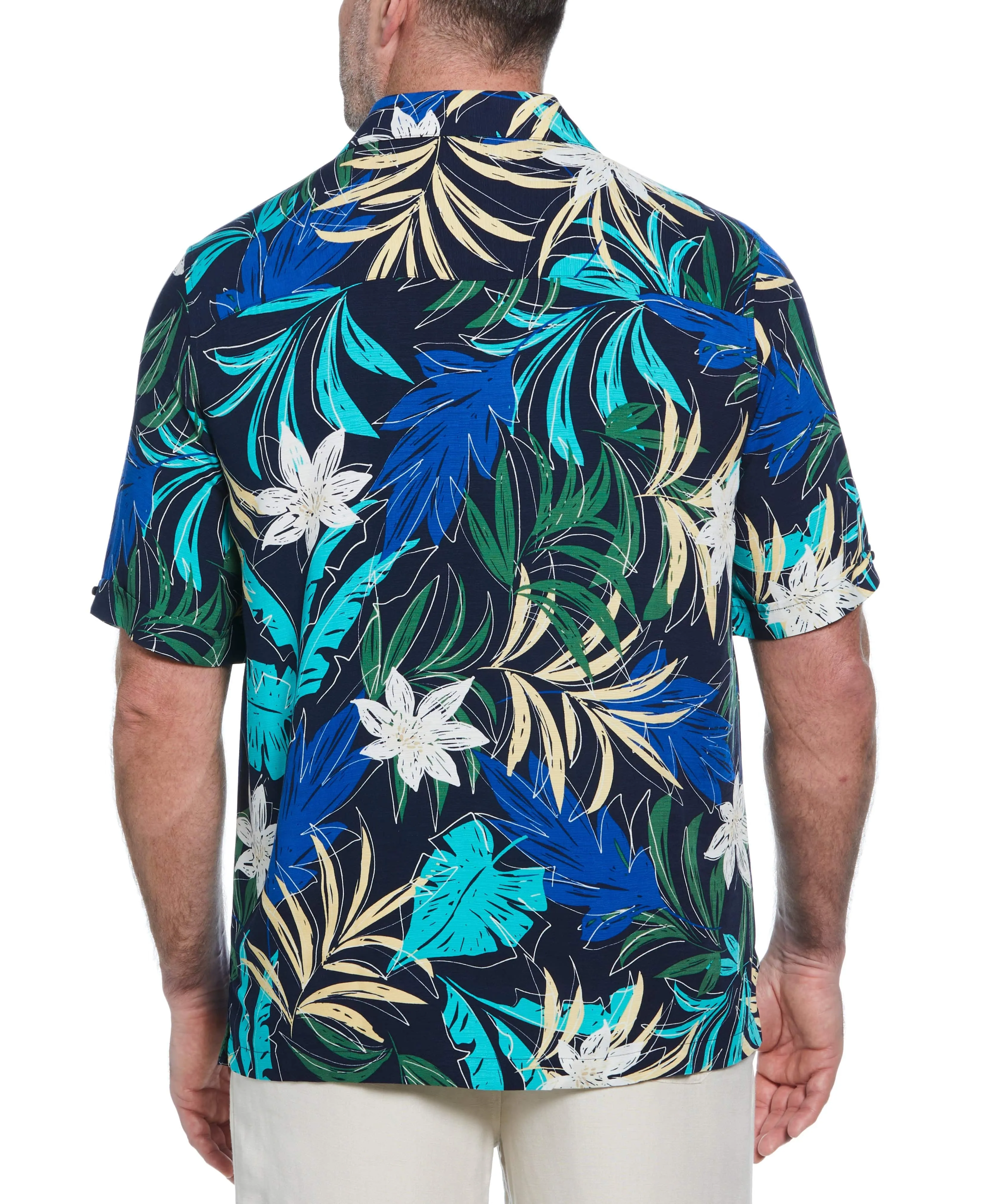Big & Tall All-Over Tropical Print Shirt sold by Cubavera product image thumbnail 2