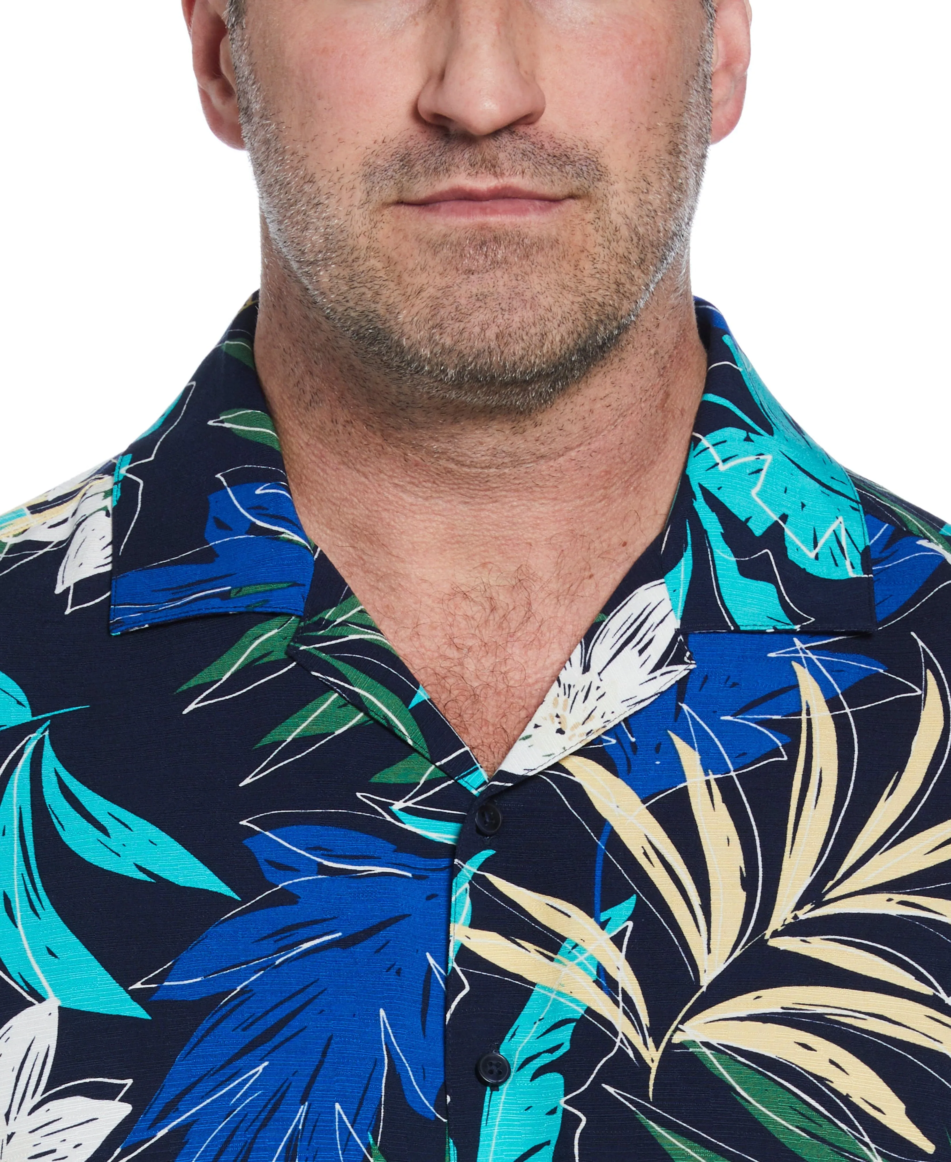 Big & Tall All-Over Tropical Print Shirt sold by Cubavera product image thumbnail 3