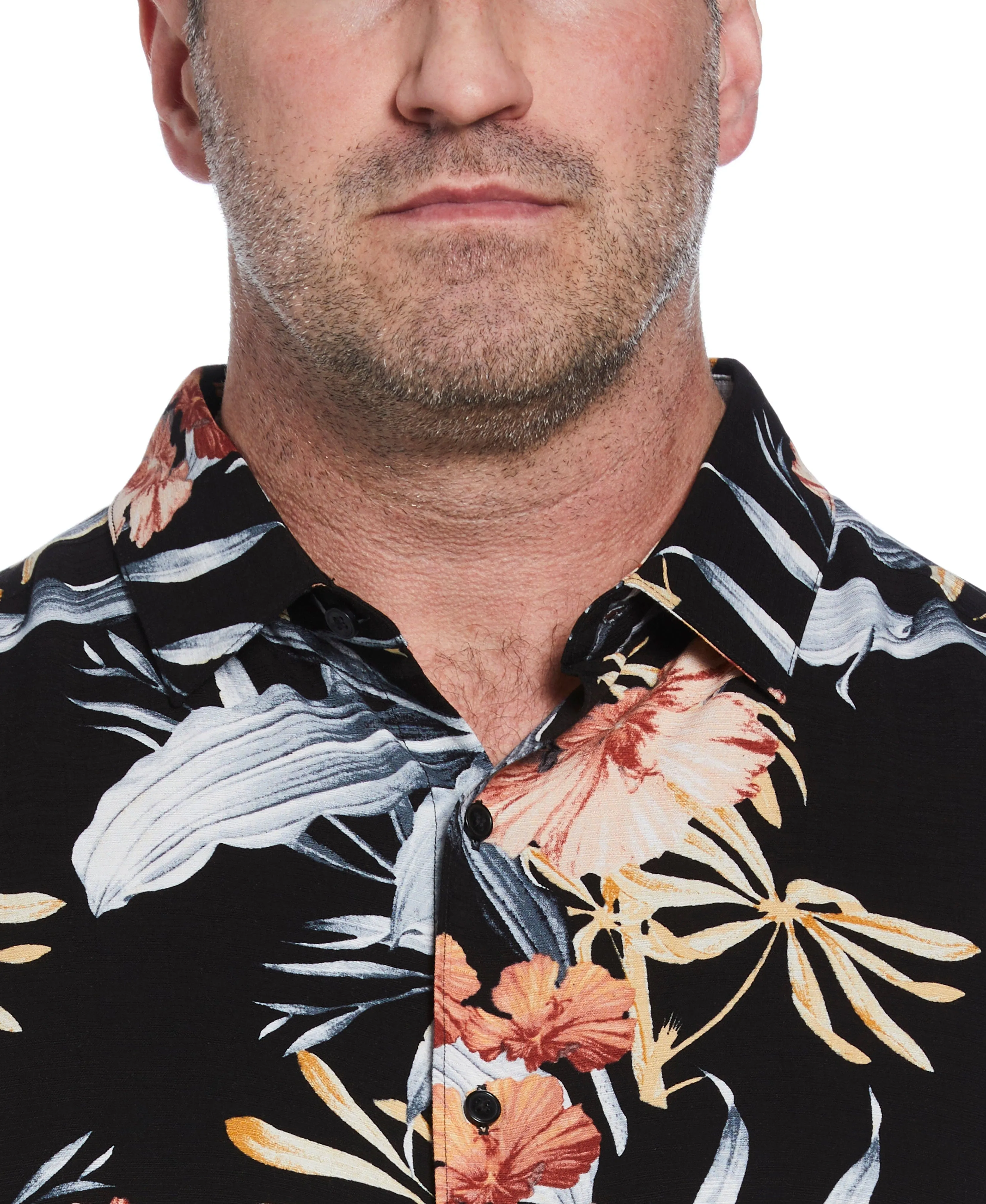 Big & Tall Tropical Floral Print Shirt sold by Cubavera product image thumbnail 3