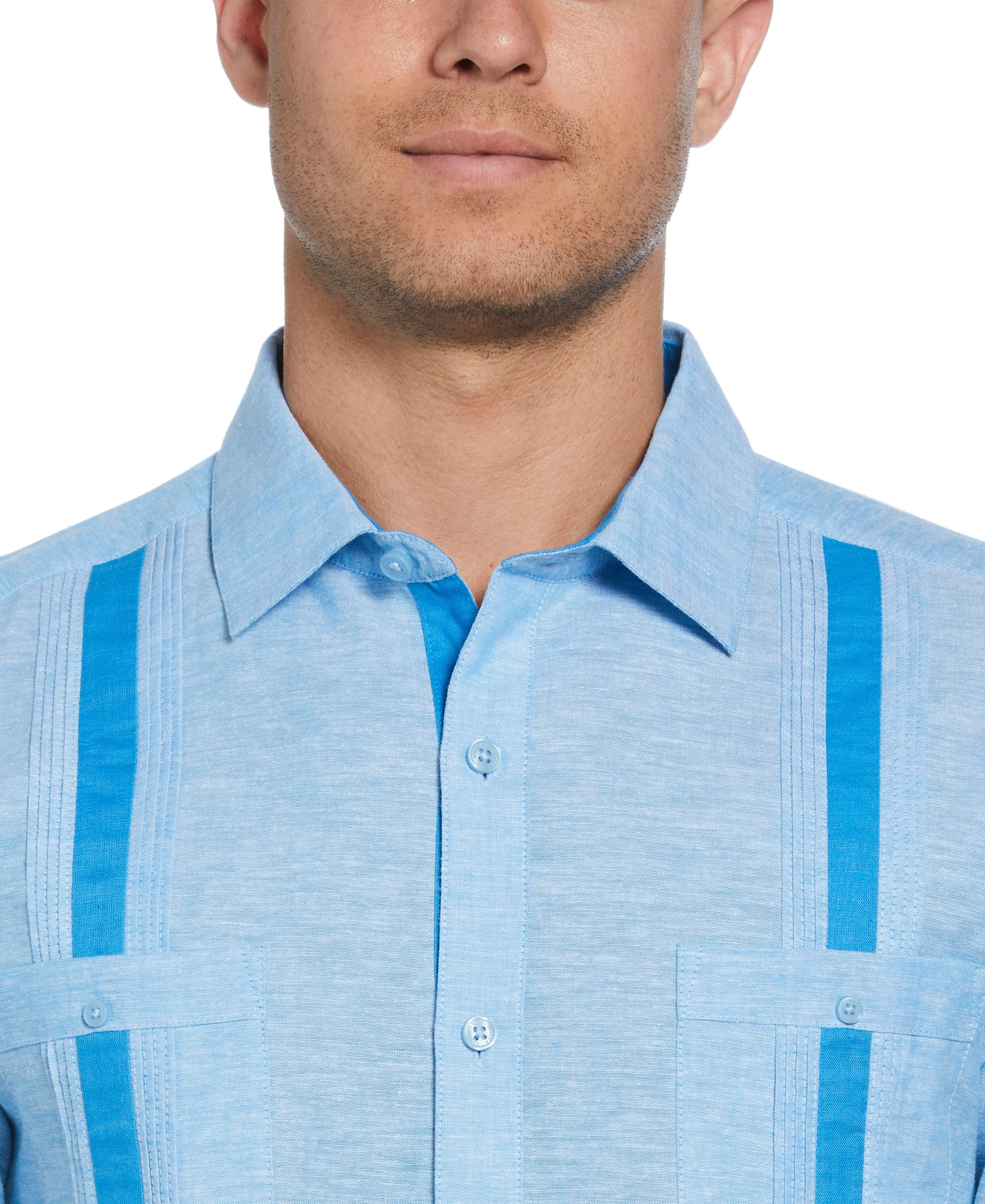 Linen Blend Cross Dye Guayabera Shirt sold by Cubavera product image thumbnail 3
