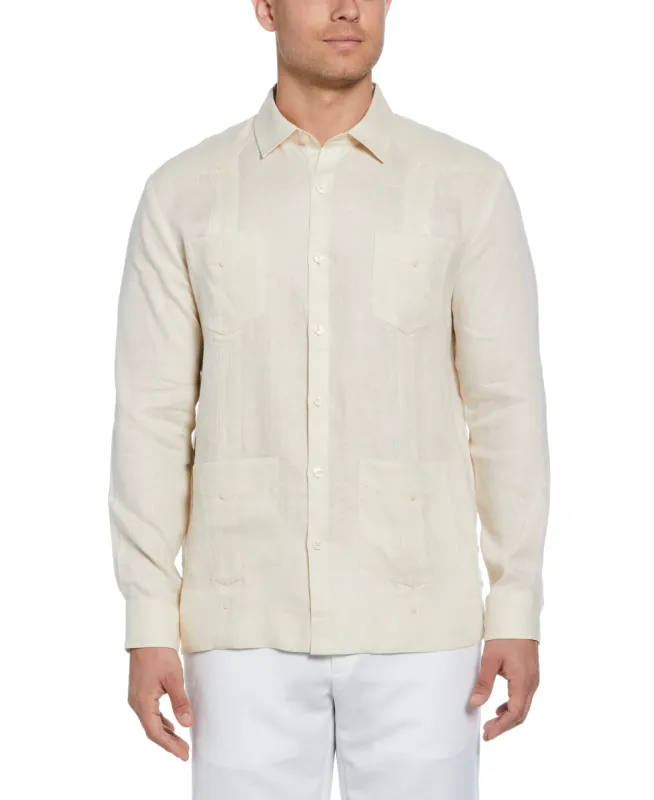 100% Linen Classic Guayabera Shirt - Long Sleeve sold by Cubavera