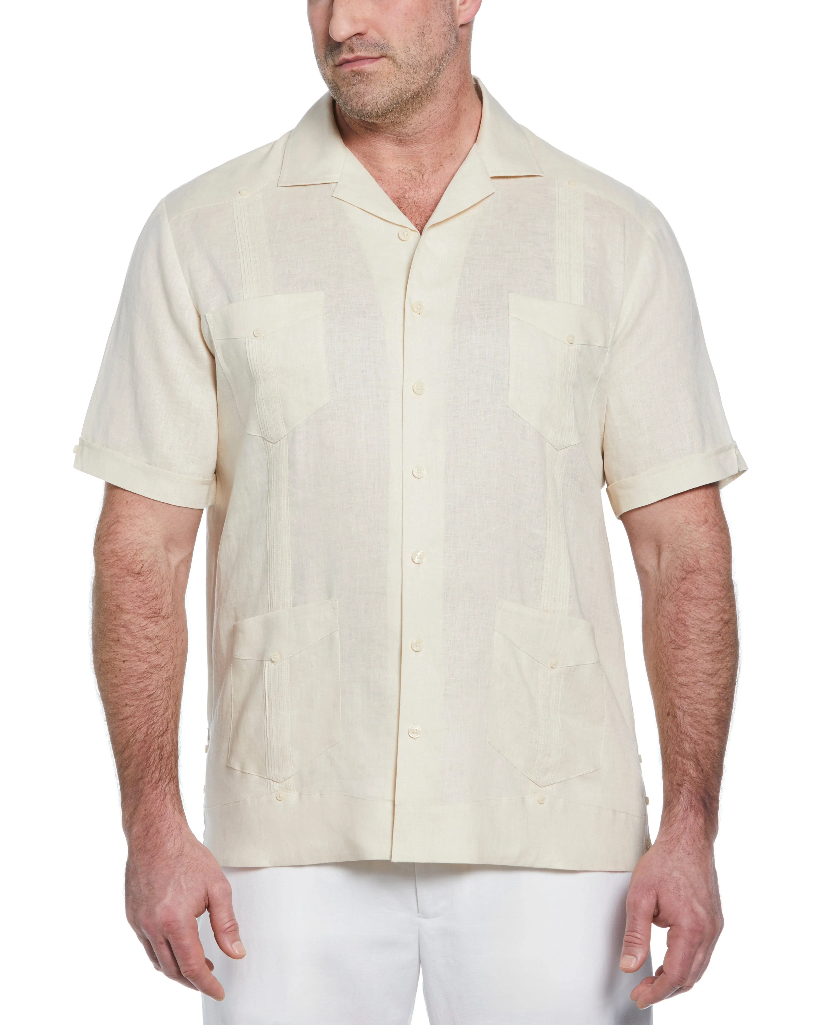 Big & Tall 100% Linen Classic Guayabera Shirt - Short Sleeve sold by Cubavera
