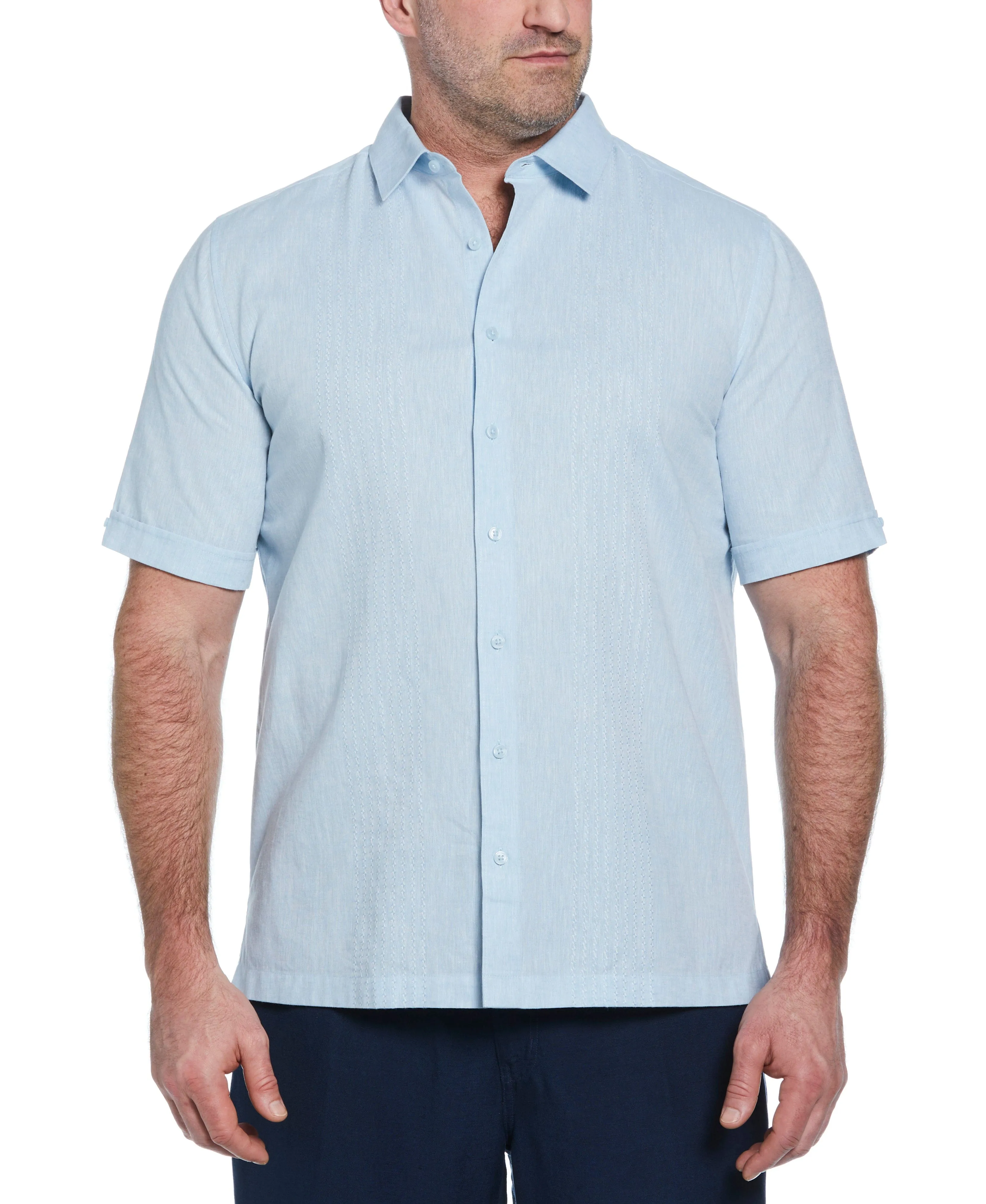 Big & Tall Engineered Dobby Panels Shirt sold by Cubavera