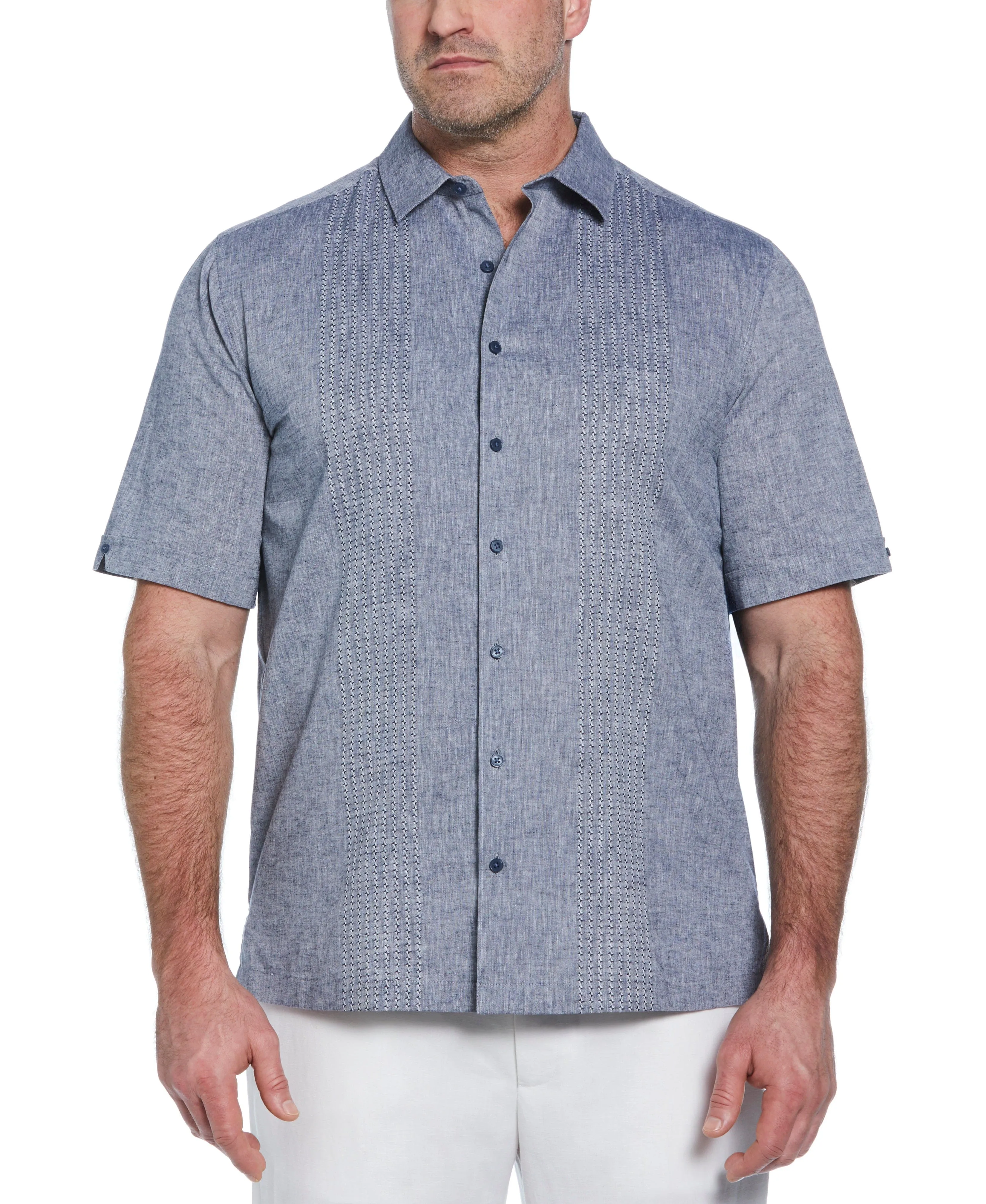 Big & Tall Engineered Dobby Panels Shirt sold by Cubavera
