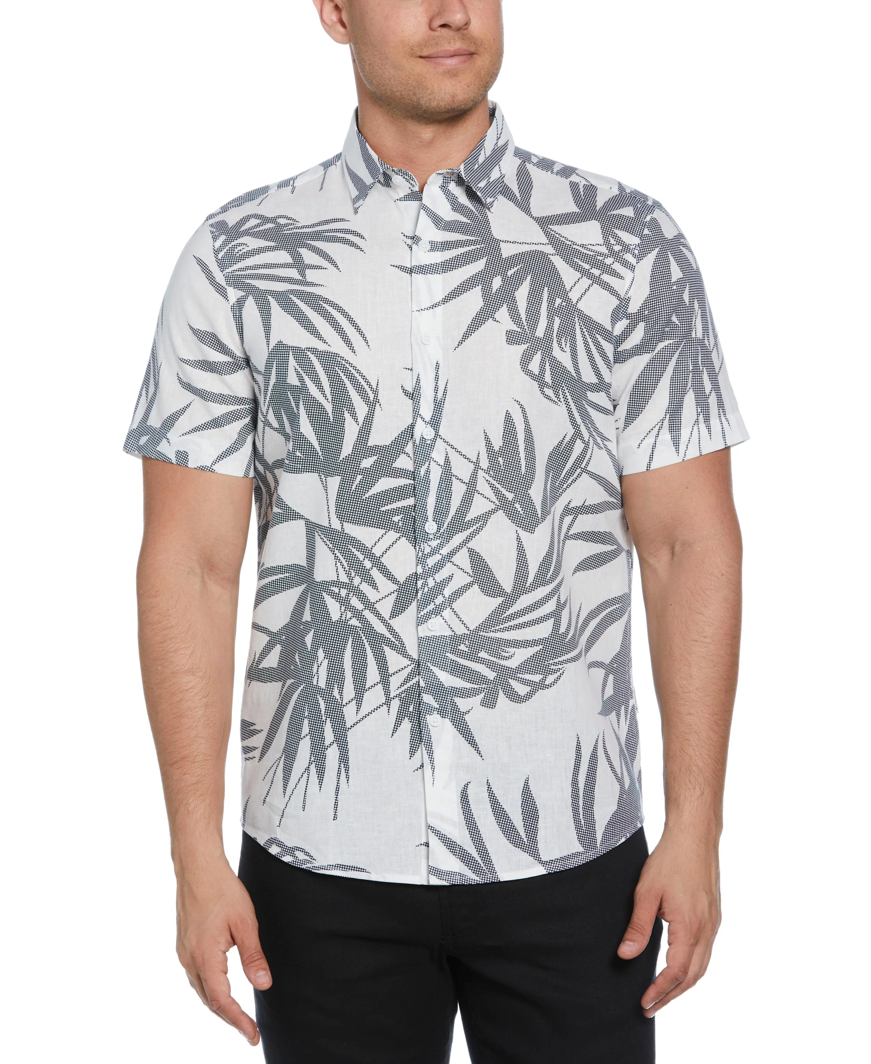 Textured Fern Print Shirt sold by Cubavera