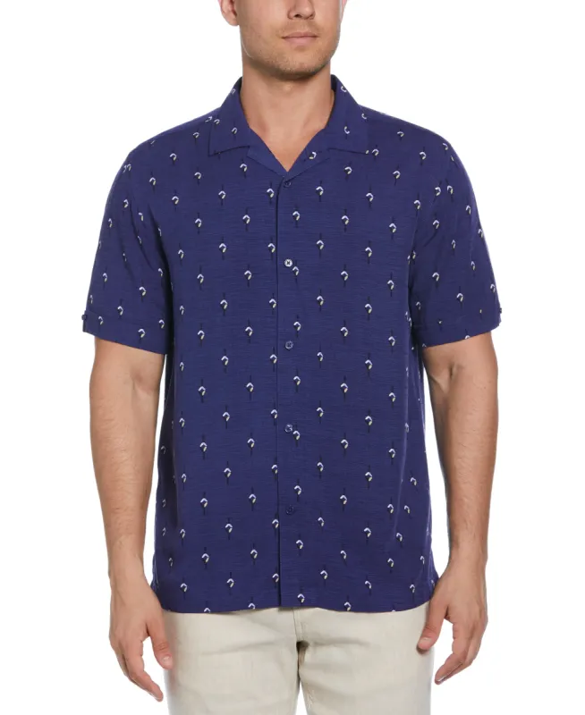 Retro Geometric Print Shirt sold by Cubavera