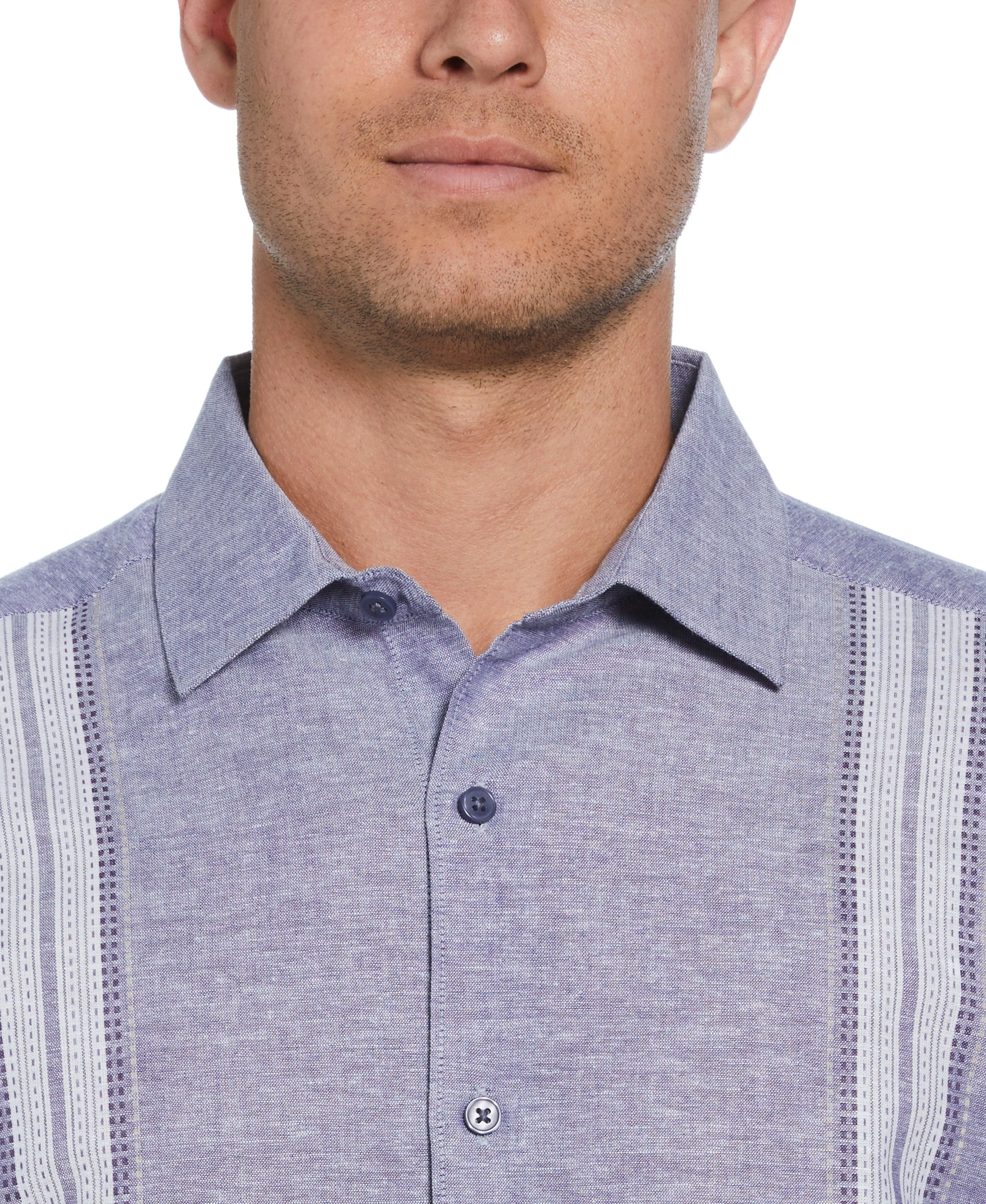 Linen Blend Panel Shirt sold by Cubavera product image thumbnail 3