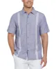 Linen Blend Panel Shirt sold by Cubavera