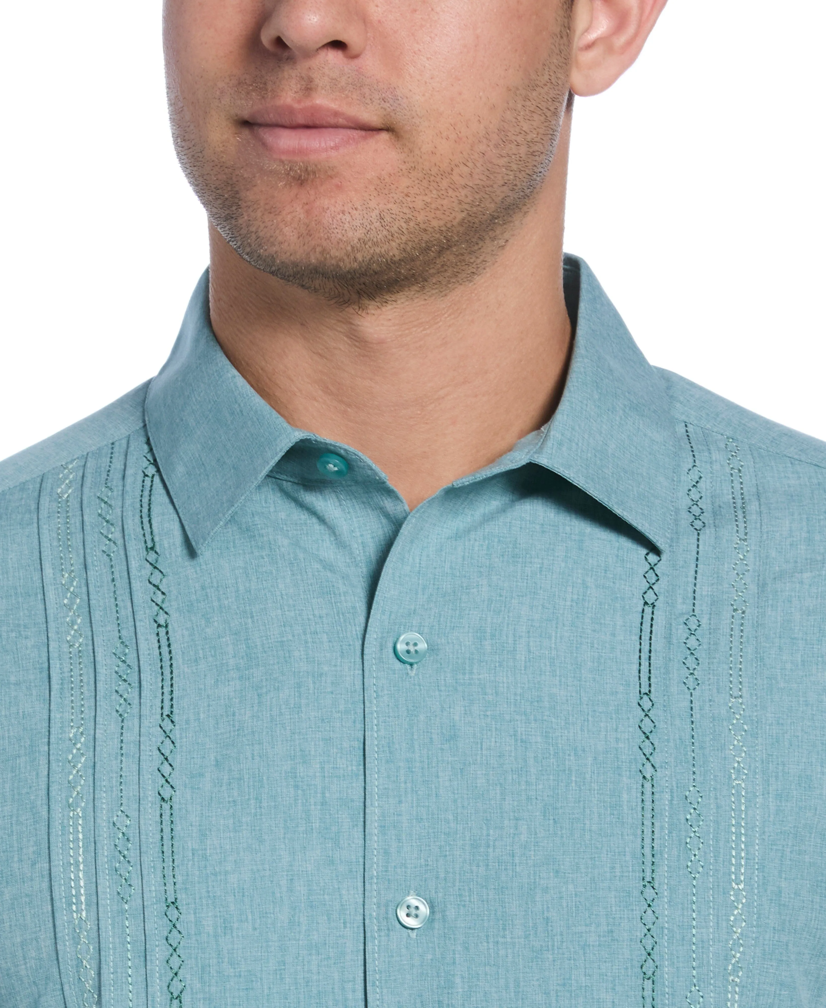 Geo Embroidered Panel Shirt sold by Cubavera product image thumbnail 3
