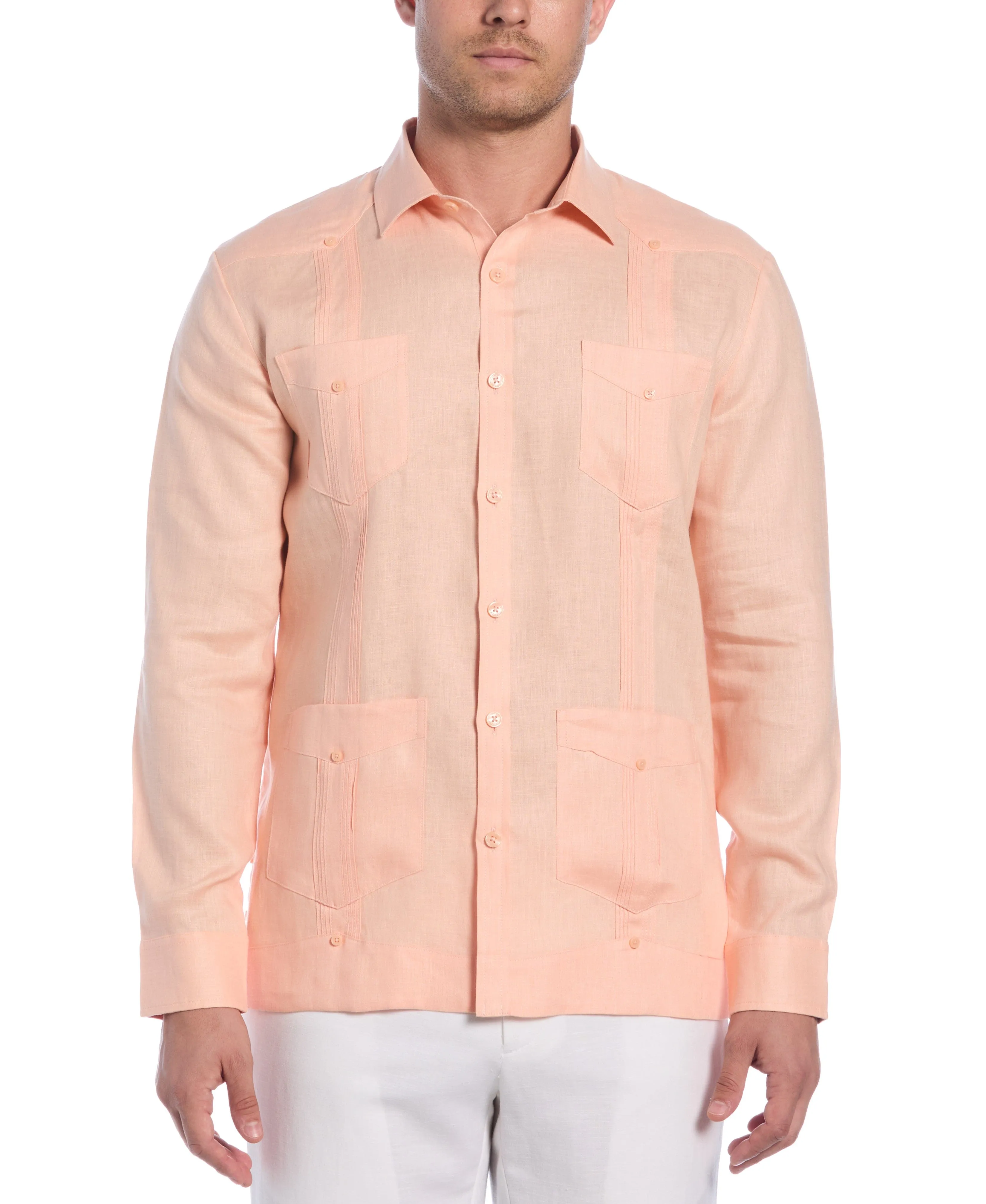 100% Linen Classic Guayabera Shirt - Long Sleeve sold by Cubavera