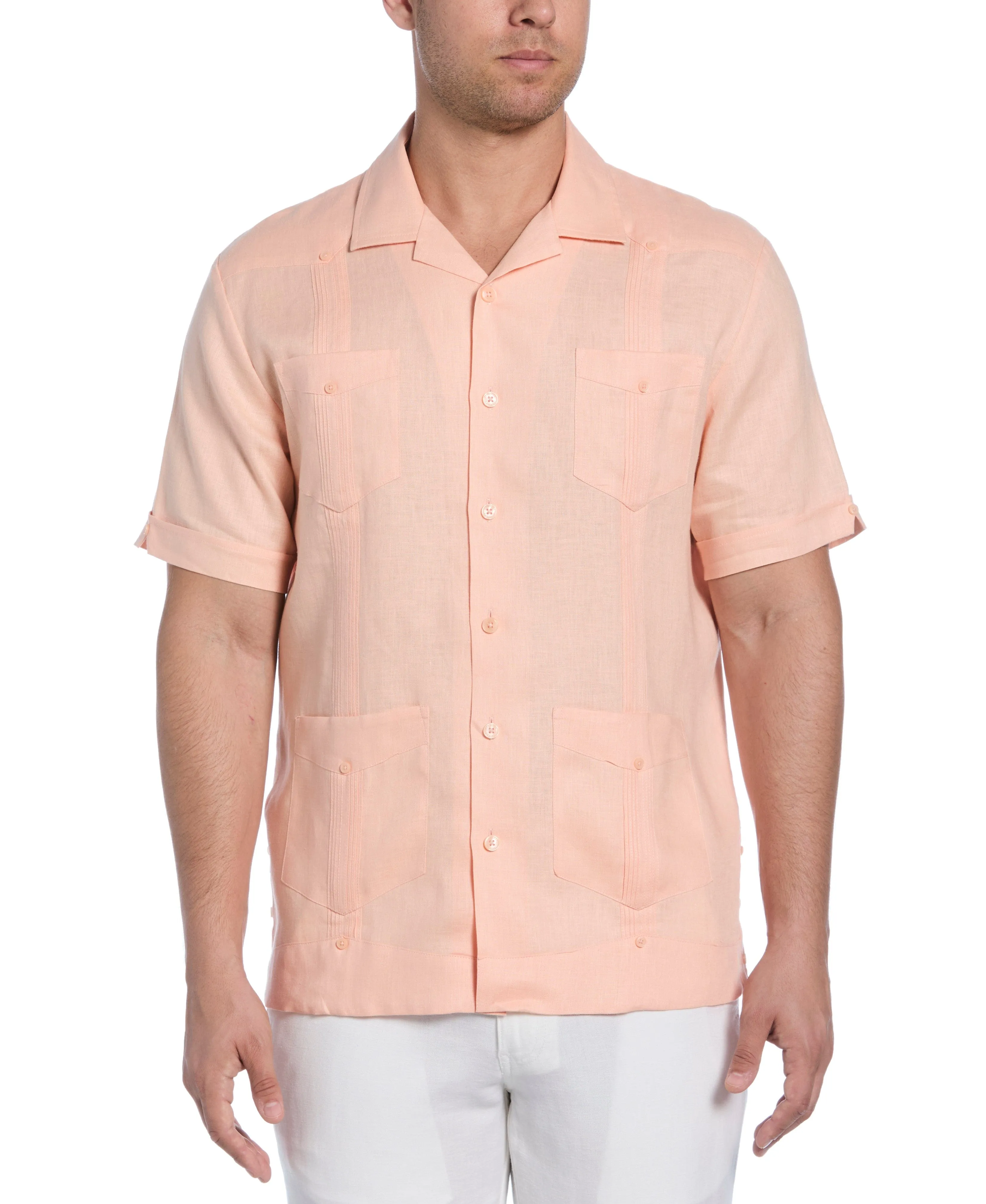 Big & Tall 100% Linen Classic Guayabera Shirt - Short Sleeve sold by Cubavera
