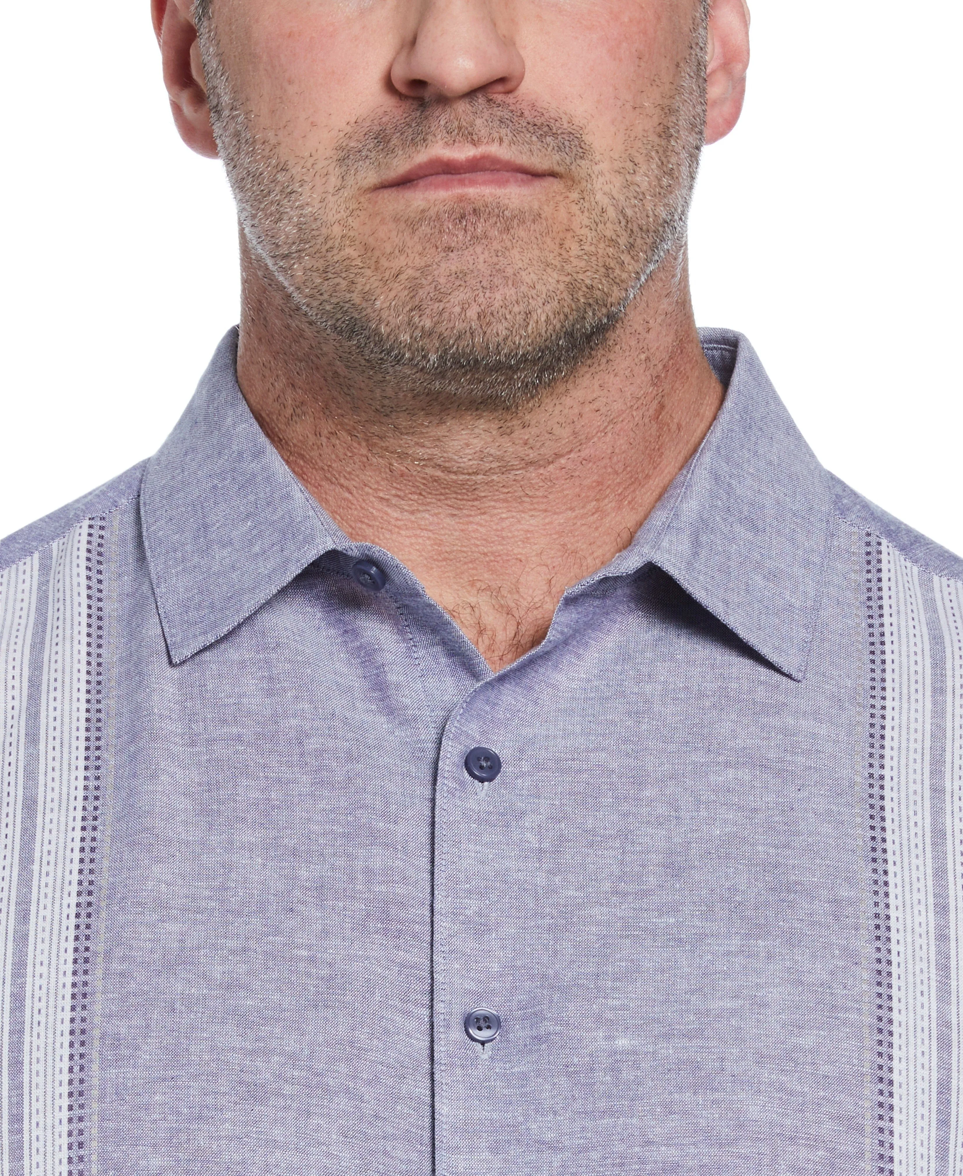 Big & Tall Linen Blend Panel Shirt sold by Cubavera product image thumbnail 3