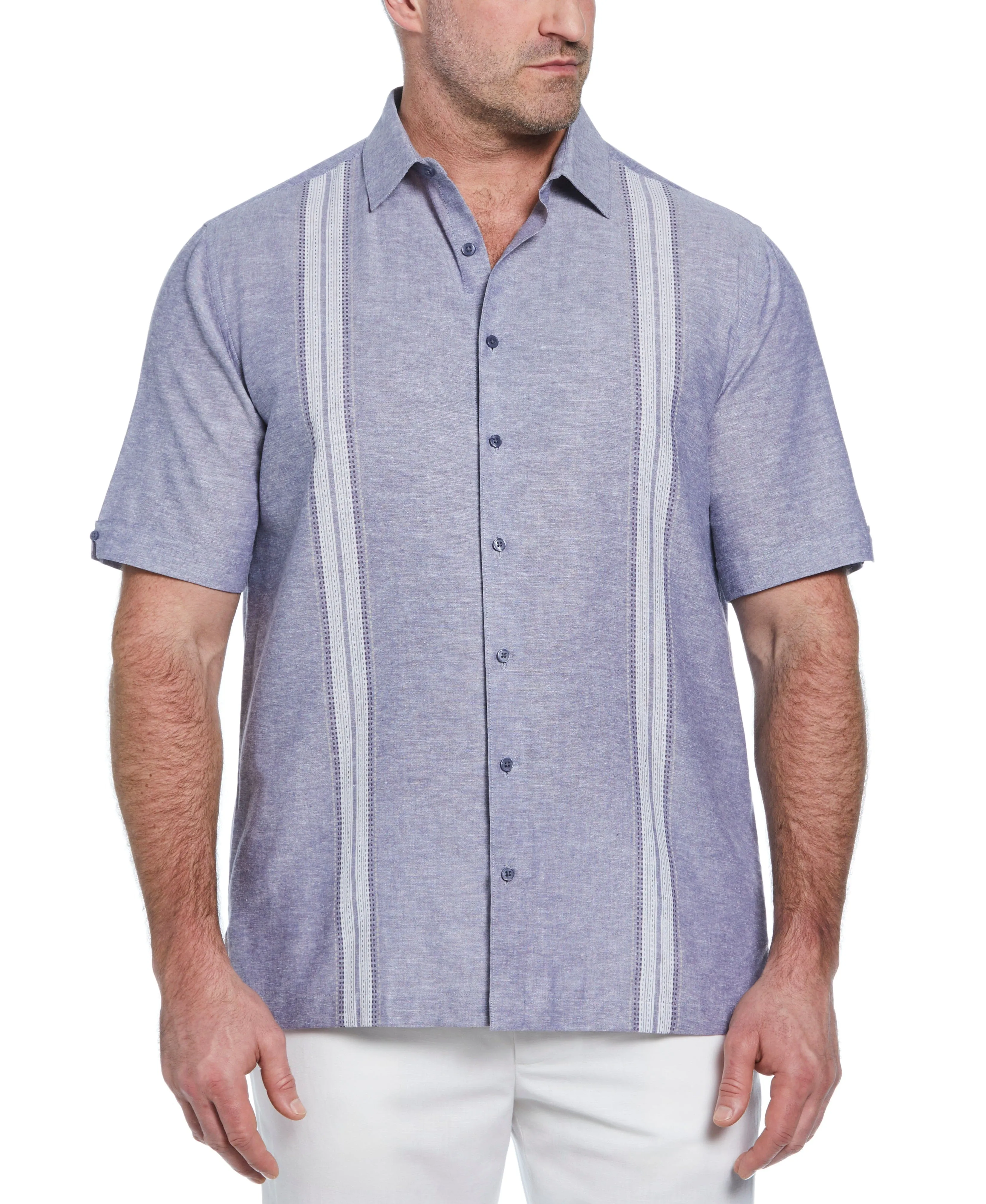 Big & Tall Linen Blend Panel Shirt sold by Cubavera