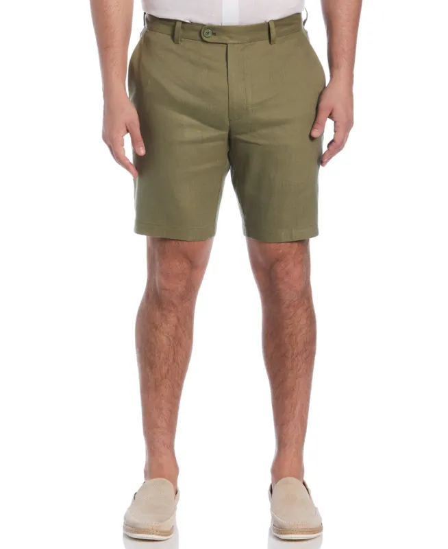 Linen-Blend Flat Front Shorts sold by Cubavera