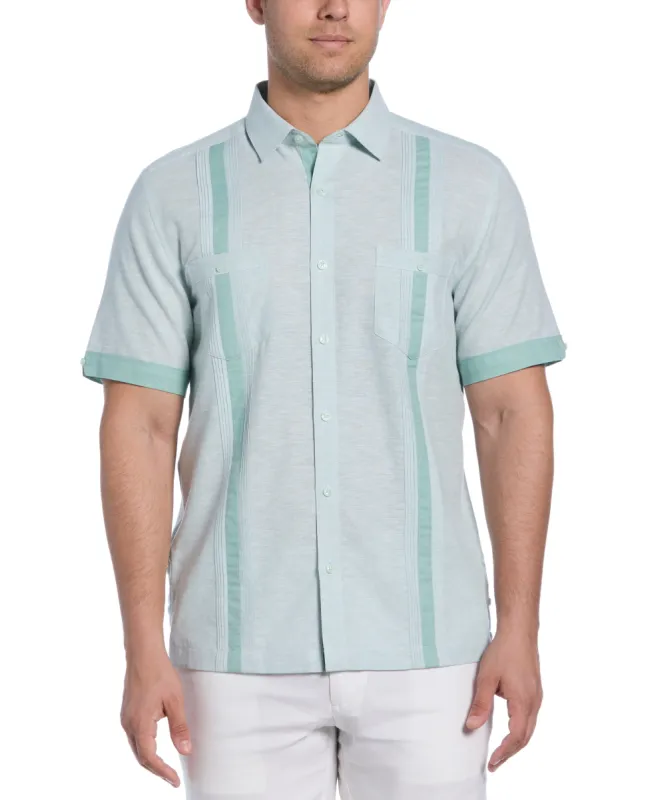 Linen Blend Cross Dye Guayabera Shirt sold by Cubavera