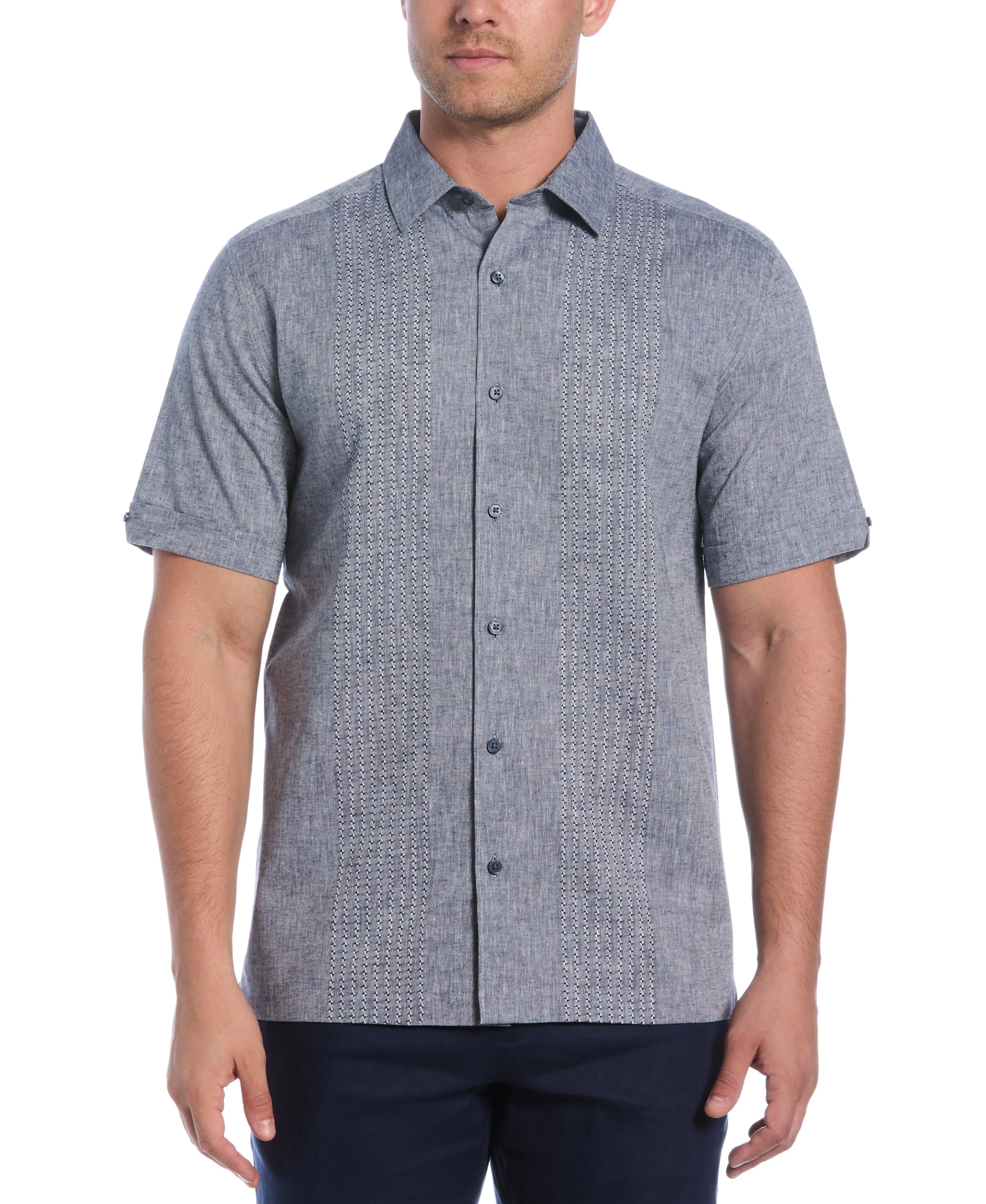 Engineered Dobby Panels Shirt sold by Cubavera