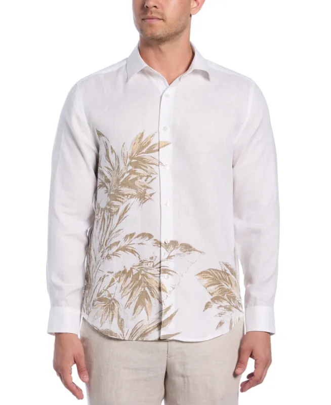 Linen Engineered Tropical Print Shirt sold by Cubavera