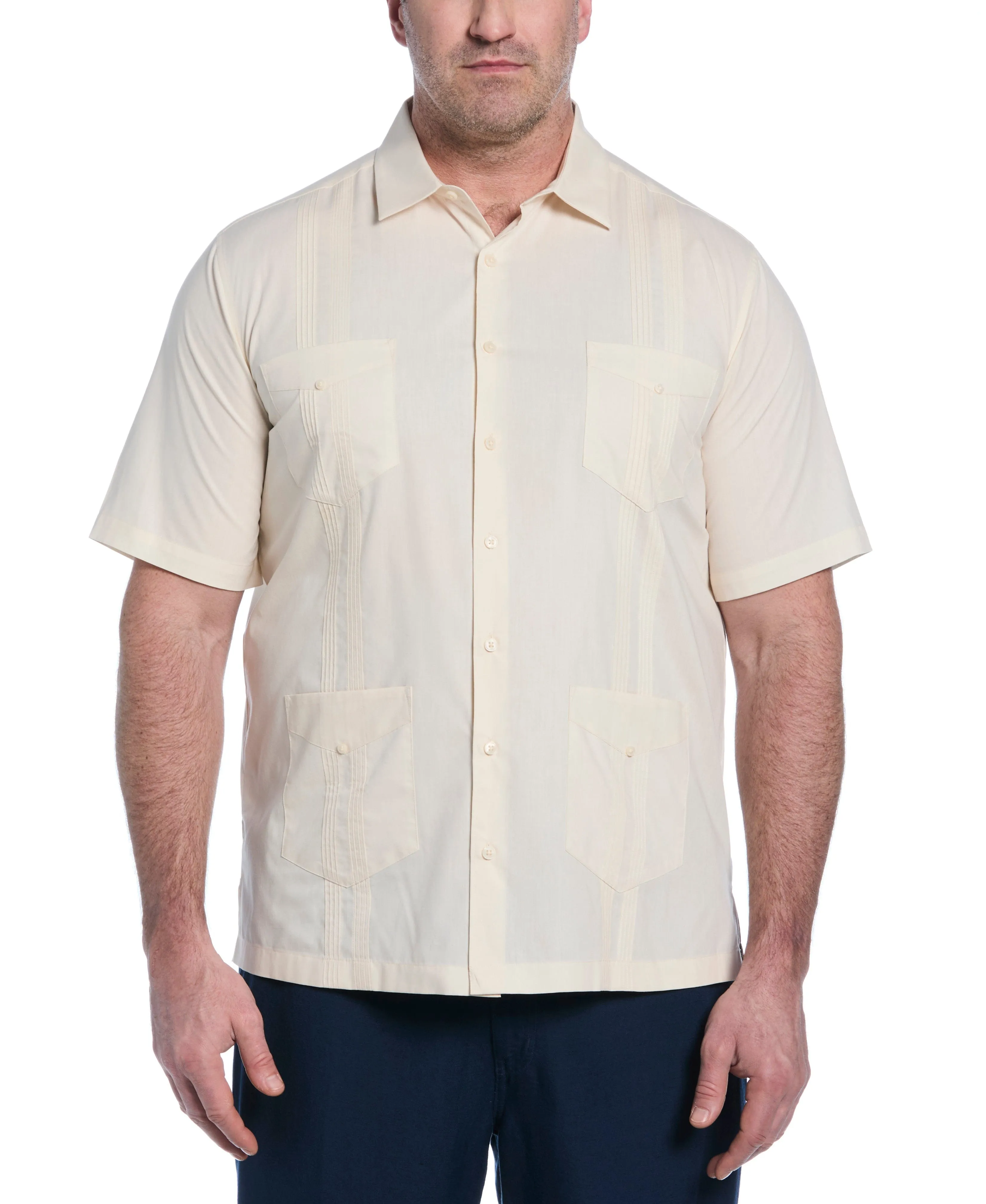 Big & Tall Four Pocket Guayabera Shirt sold by Cubavera
