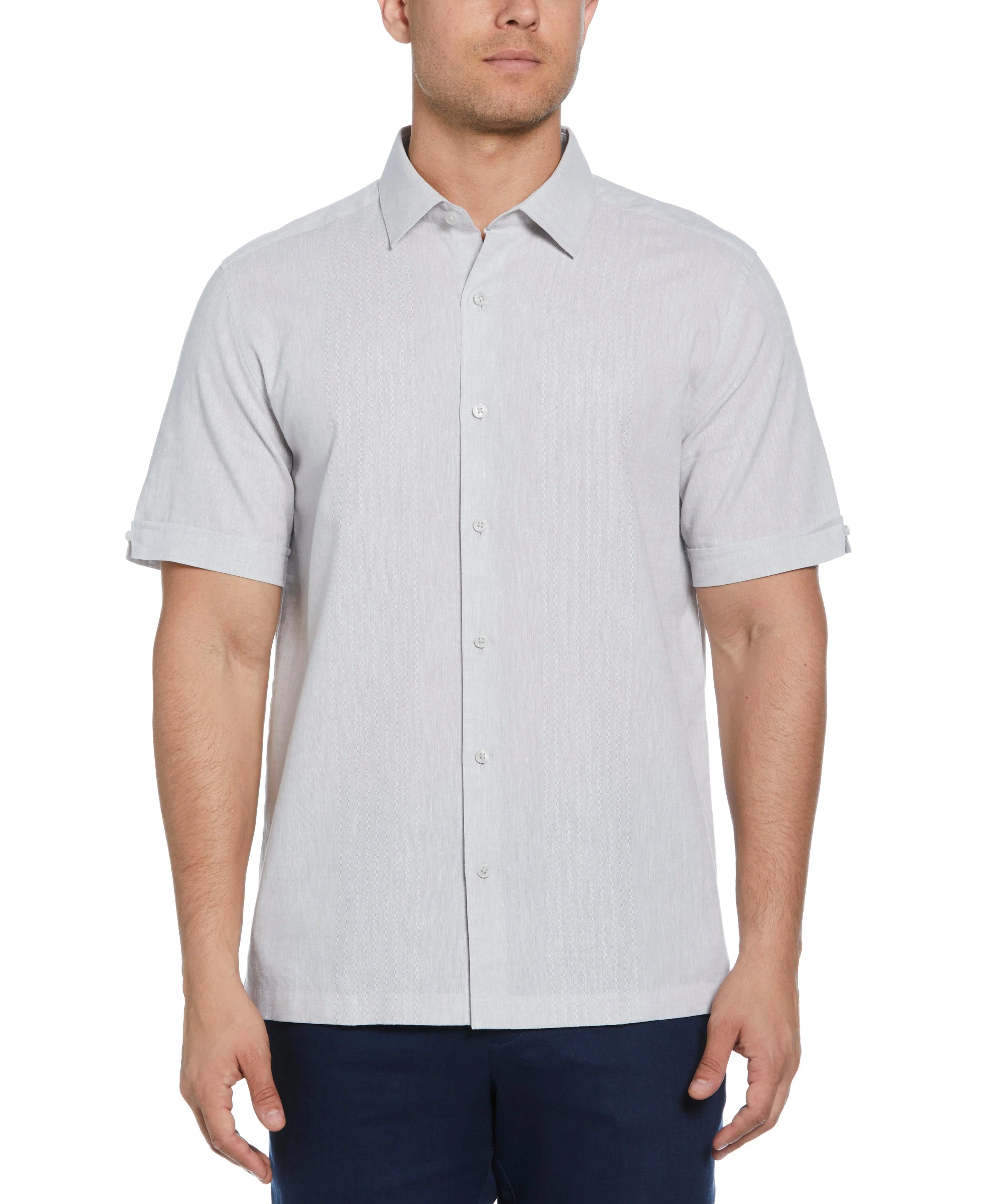 Engineered Dobby Panels Shirt sold by Cubavera