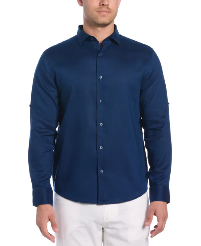 Travelselect™ Linen-Blend Rolled Sleeve Shirt sold by Cubavera