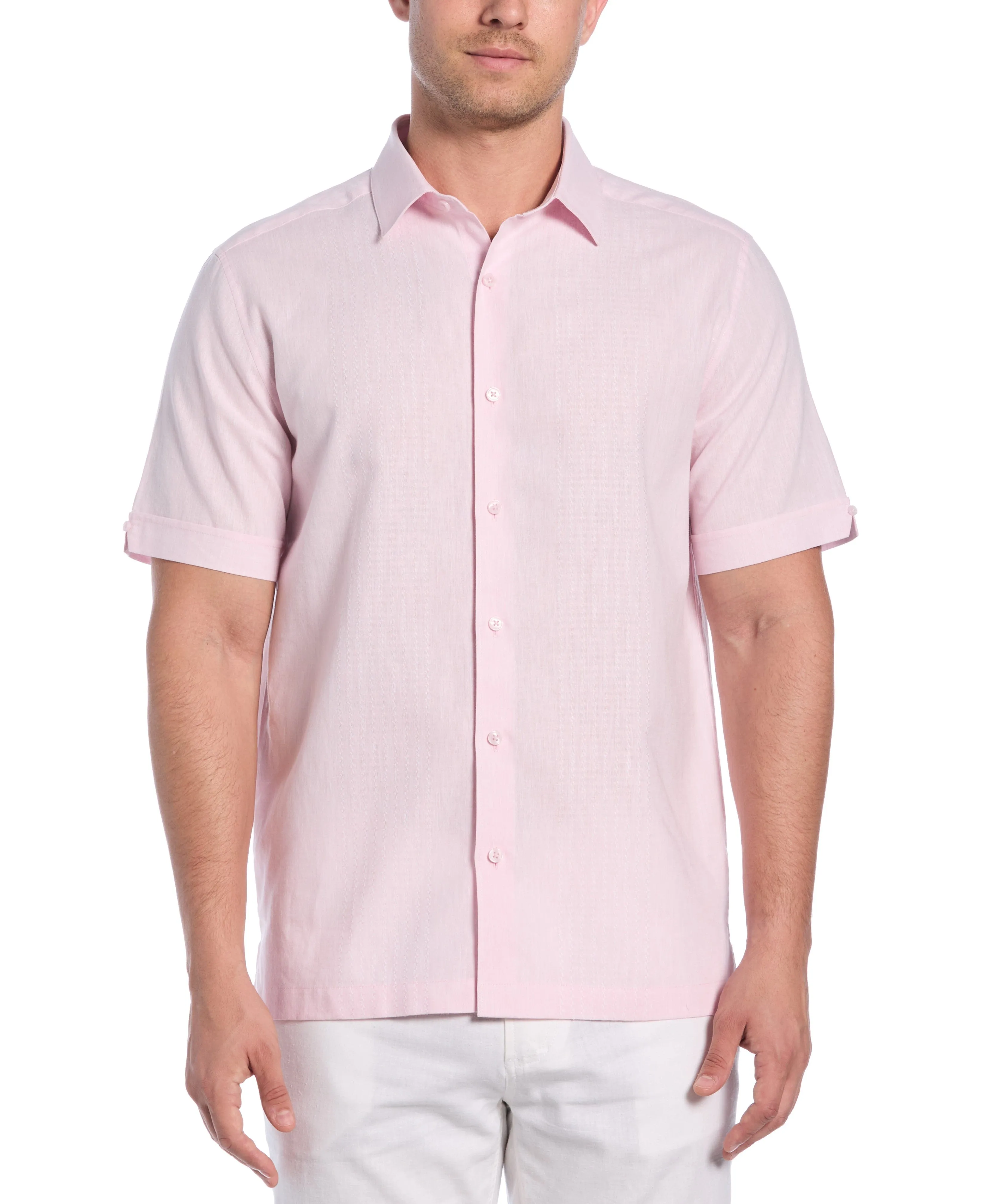 Engineered Dobby Panels Shirt sold by Cubavera