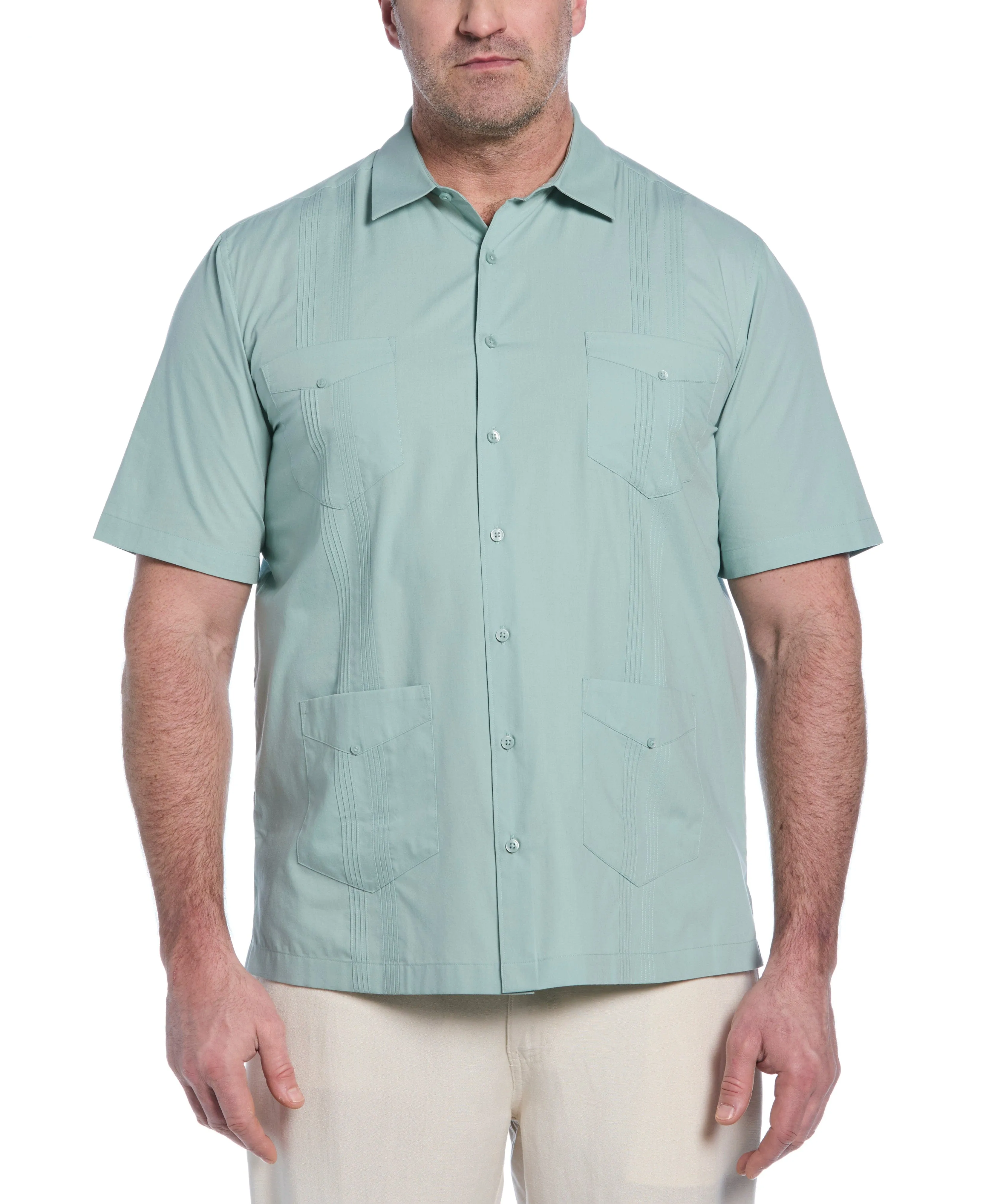 Big & Tall Four Pocket Guayabera Shirt sold by Cubavera