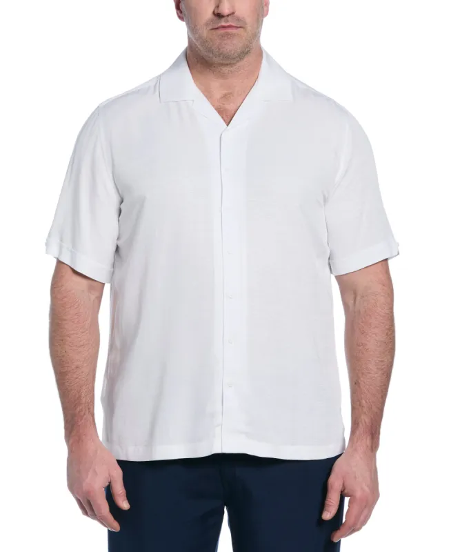 Big & Tall Solid Textured Cuban Collar Shirt sold by Cubavera
