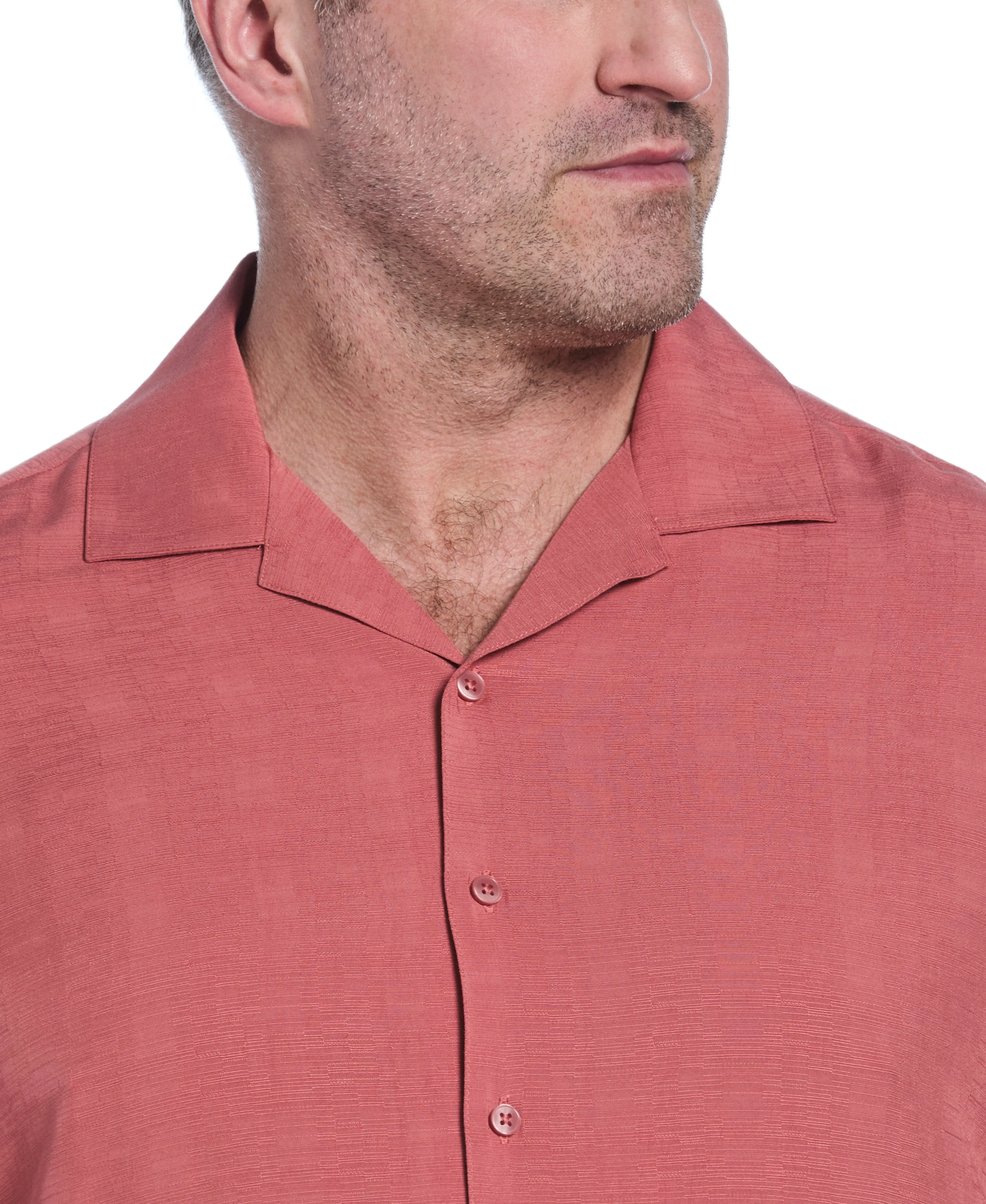 Big & Tall Solid Textured Cuban Collar Shirt sold by Cubavera product image thumbnail 3