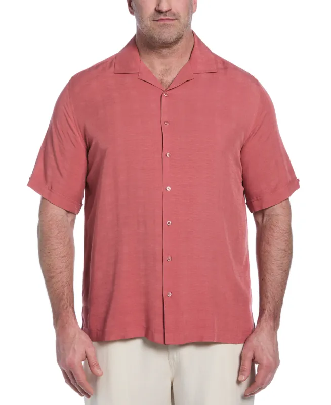 Big & Tall Solid Textured Cuban Collar Shirt sold by Cubavera