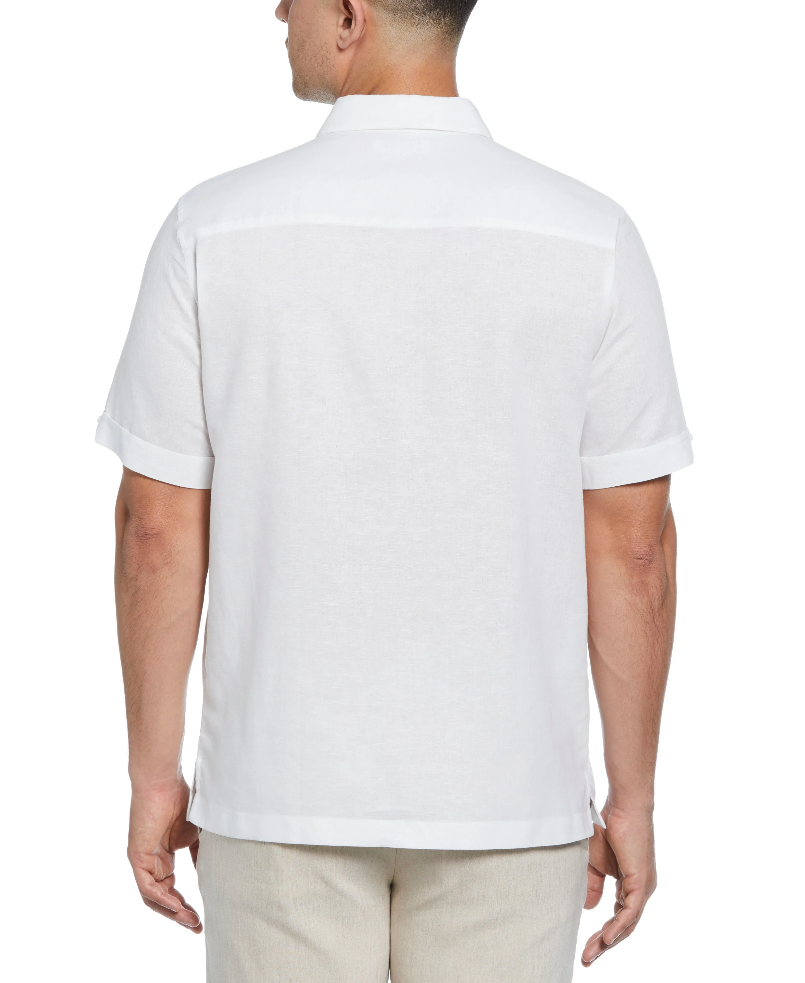 Linen Blend Embroidered Panel Shirt sold by Cubavera product image thumbnail 2