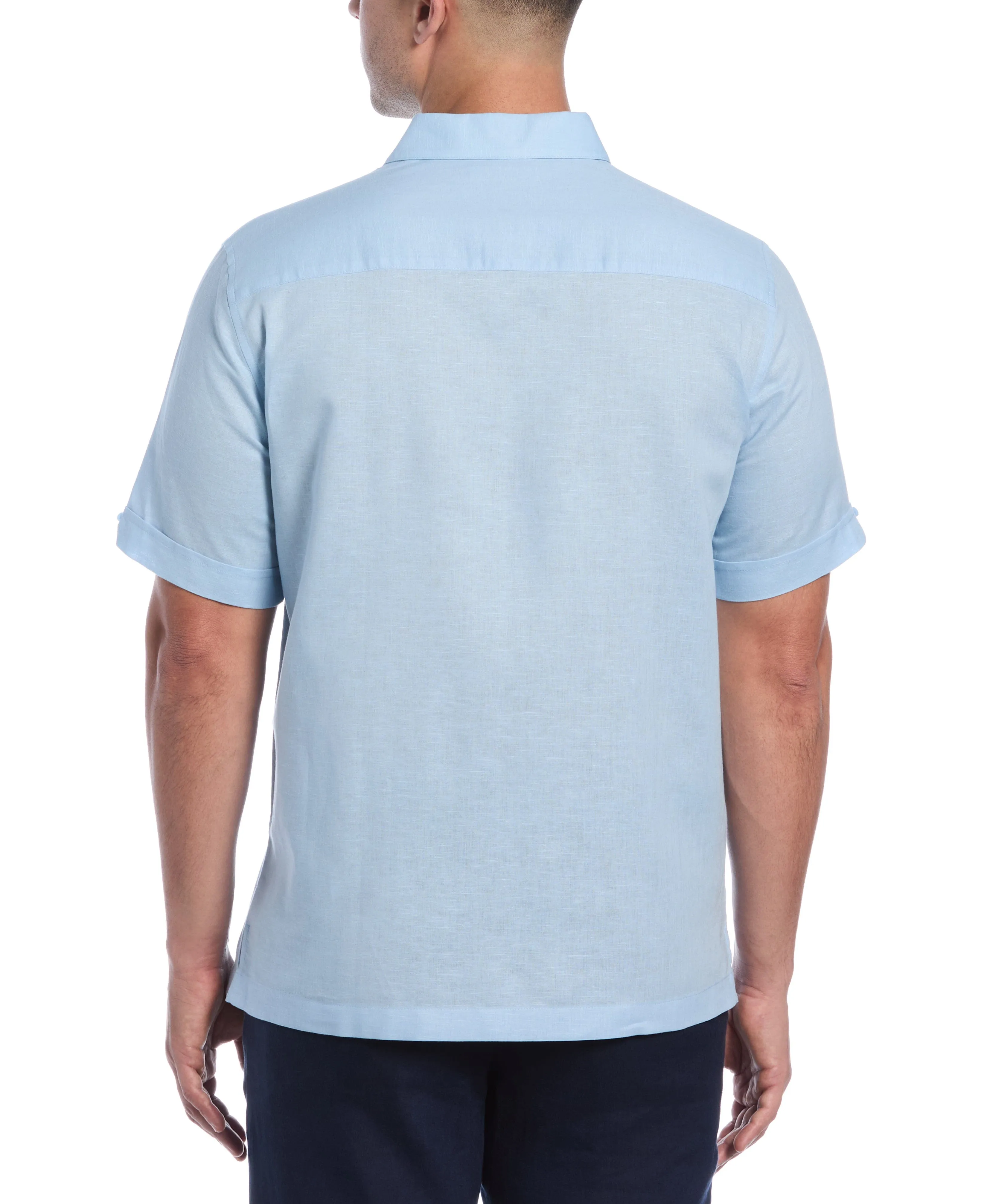 Linen Blend Embroidered Panel Shirt sold by Cubavera product image thumbnail 2