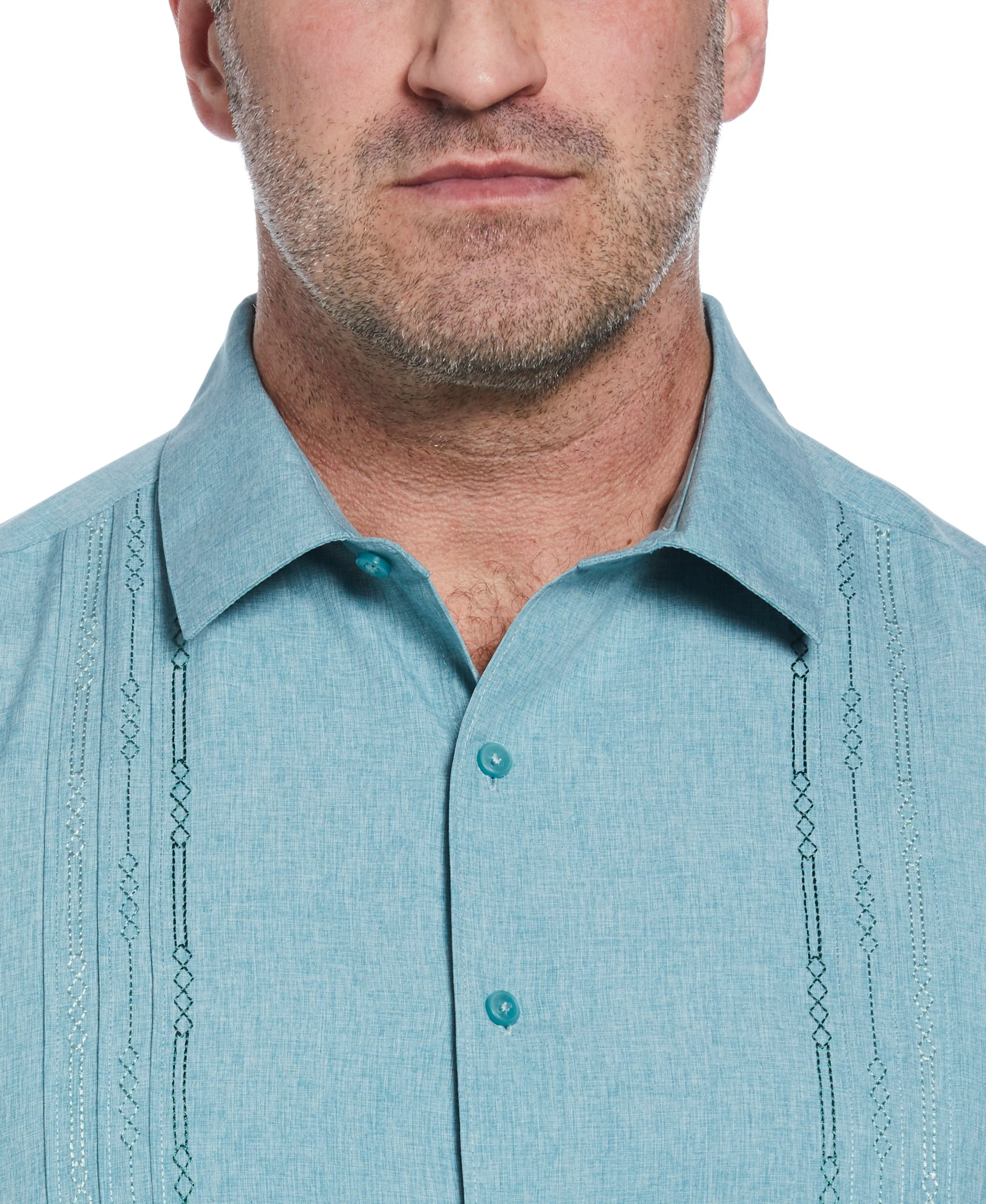 Big & Tall Geo Embroidered Panel Shirt sold by Cubavera product image thumbnail 3