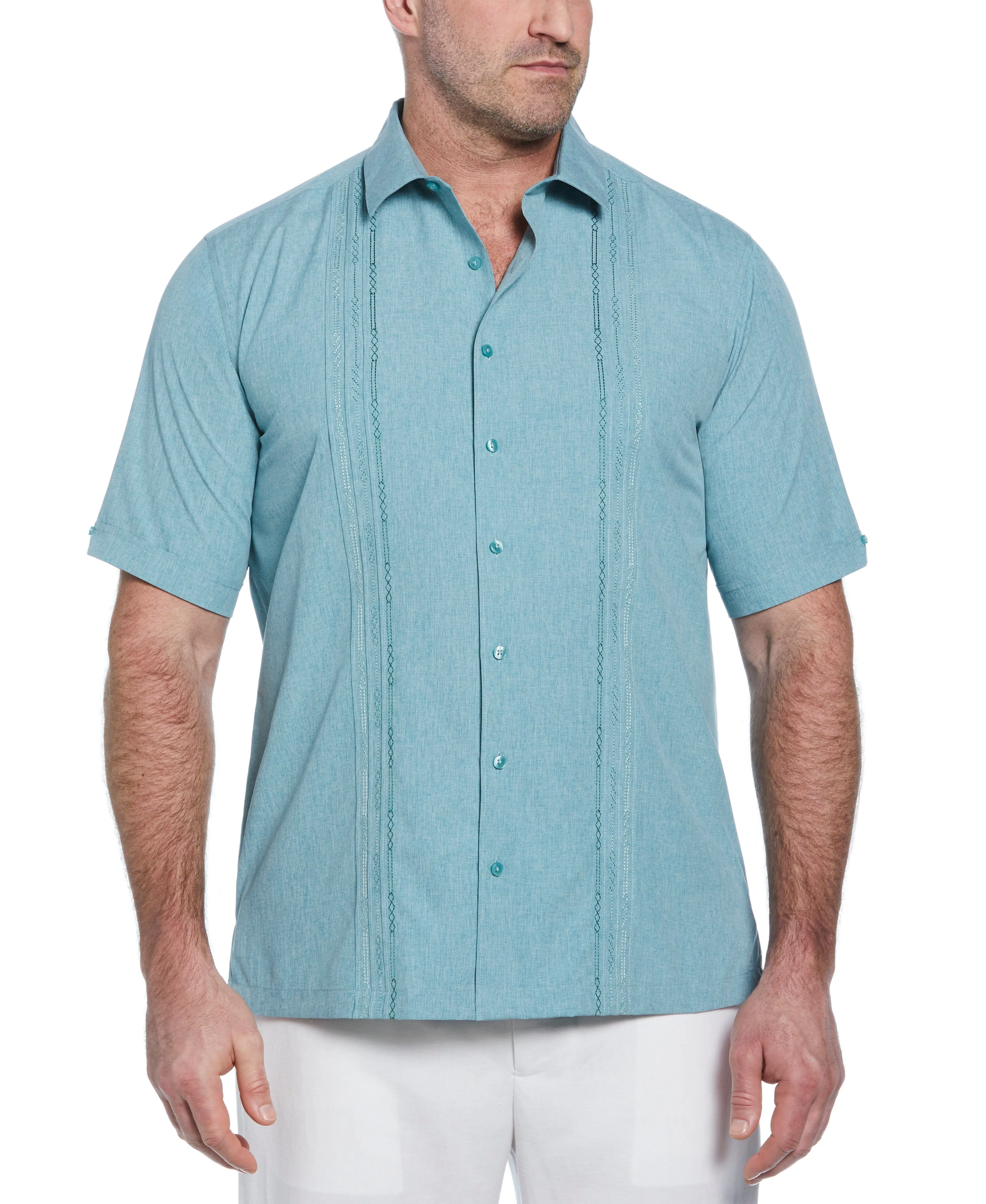 Big & Tall Geo Embroidered Panel Shirt sold by Cubavera