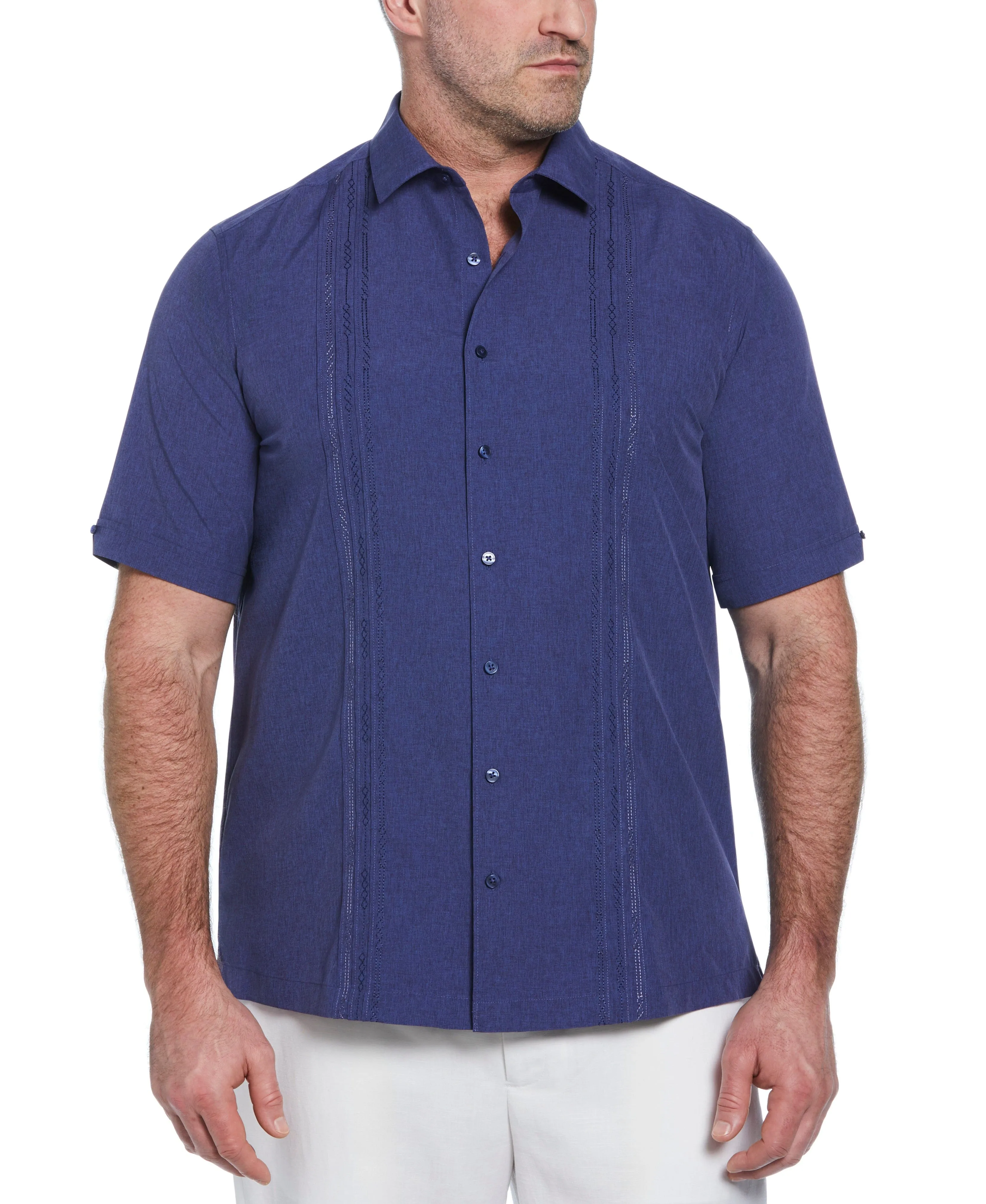 Big & Tall Geo Embroidered Panel Shirt sold by Cubavera