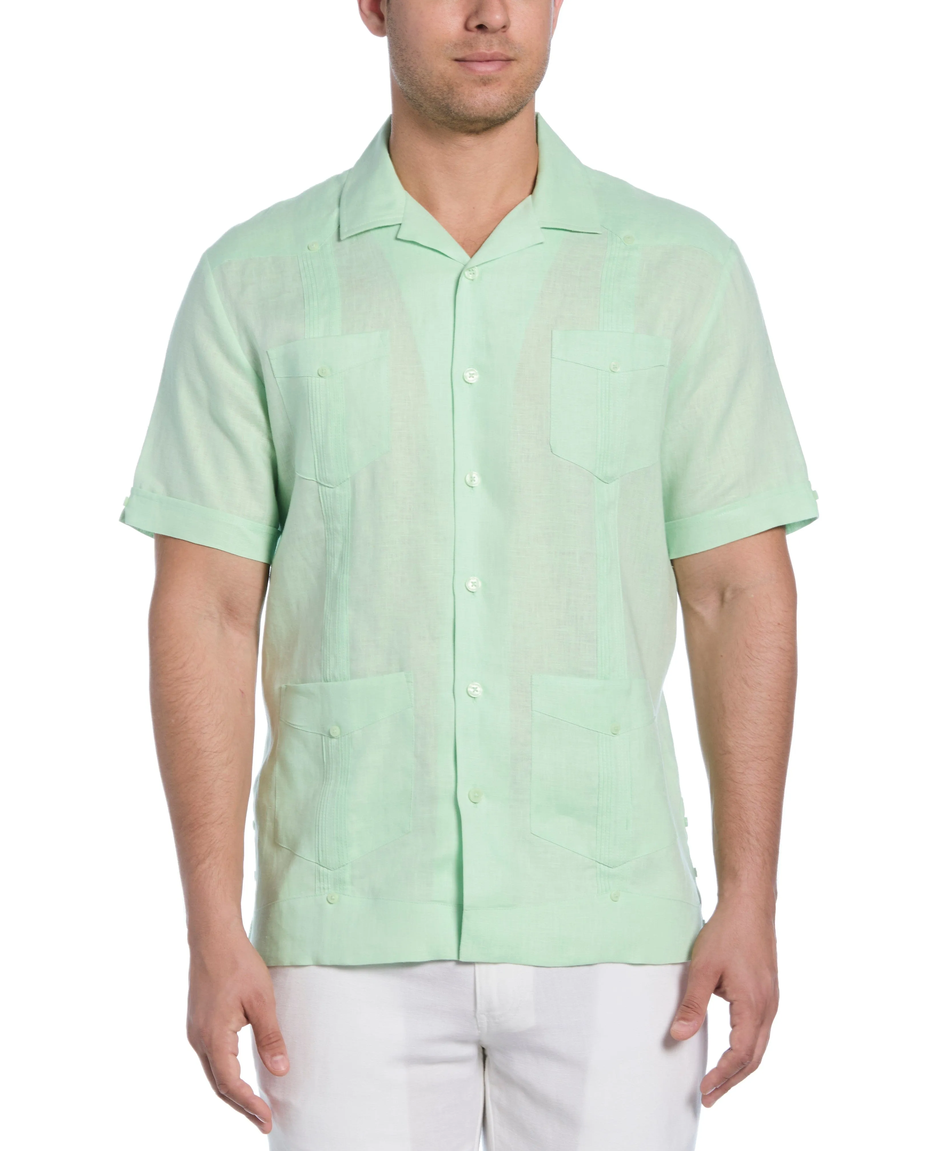 100% Linen Classic Guayabera Shirt - Short Sleeve sold by Cubavera