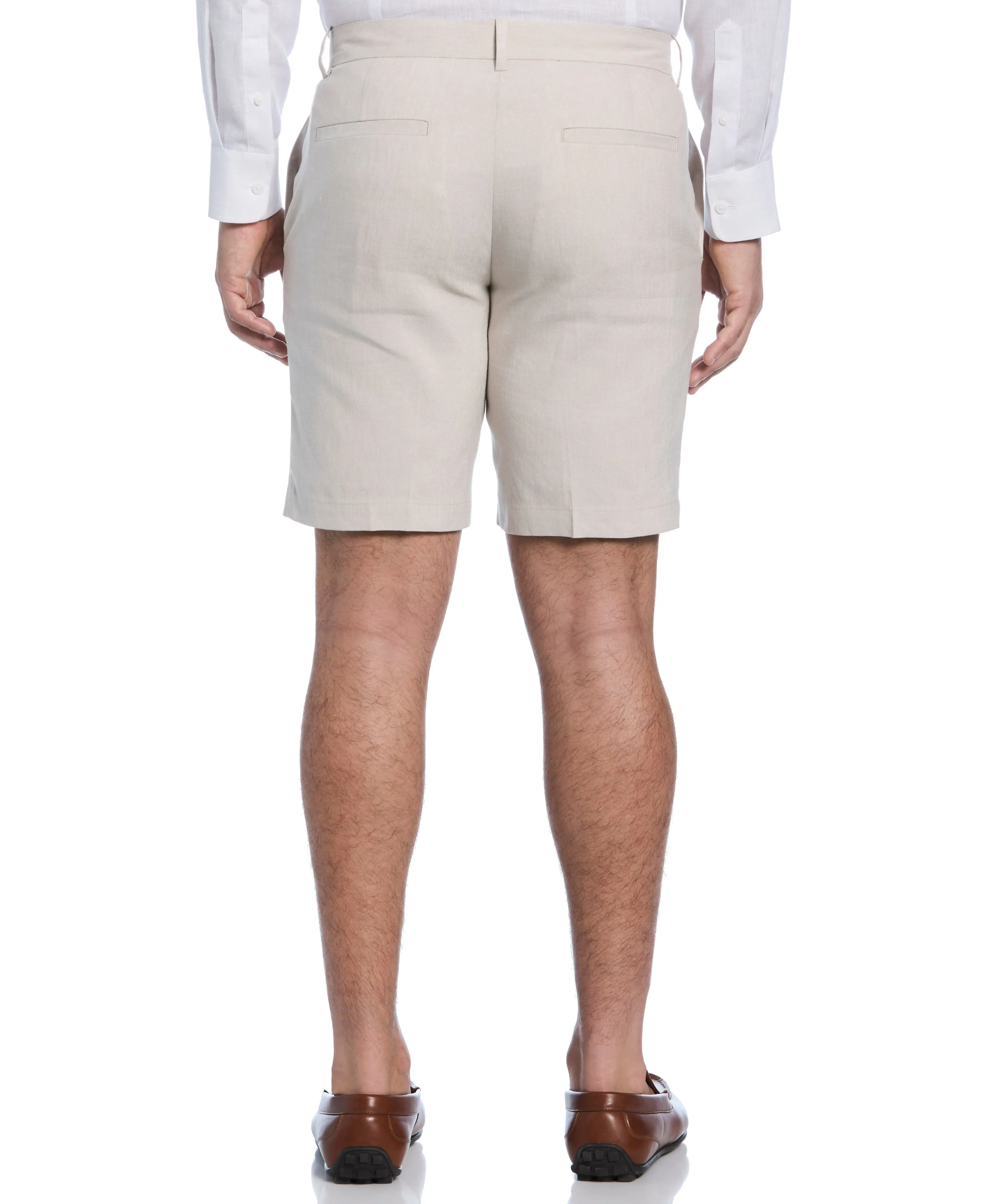 Linen-Blend Flat Front Shorts sold by Cubavera product image thumbnail 2