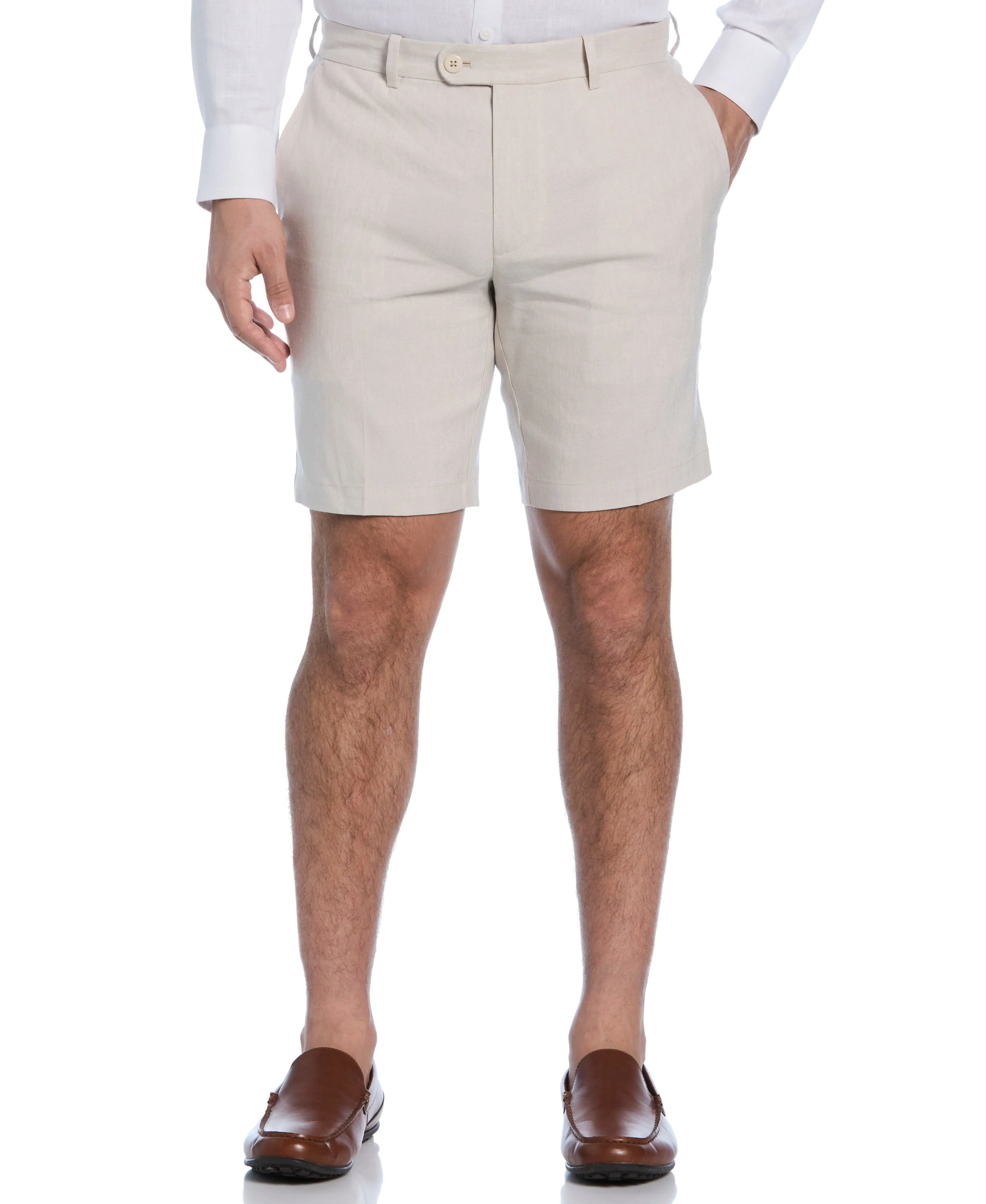 Linen-Blend Flat Front Shorts sold by Cubavera