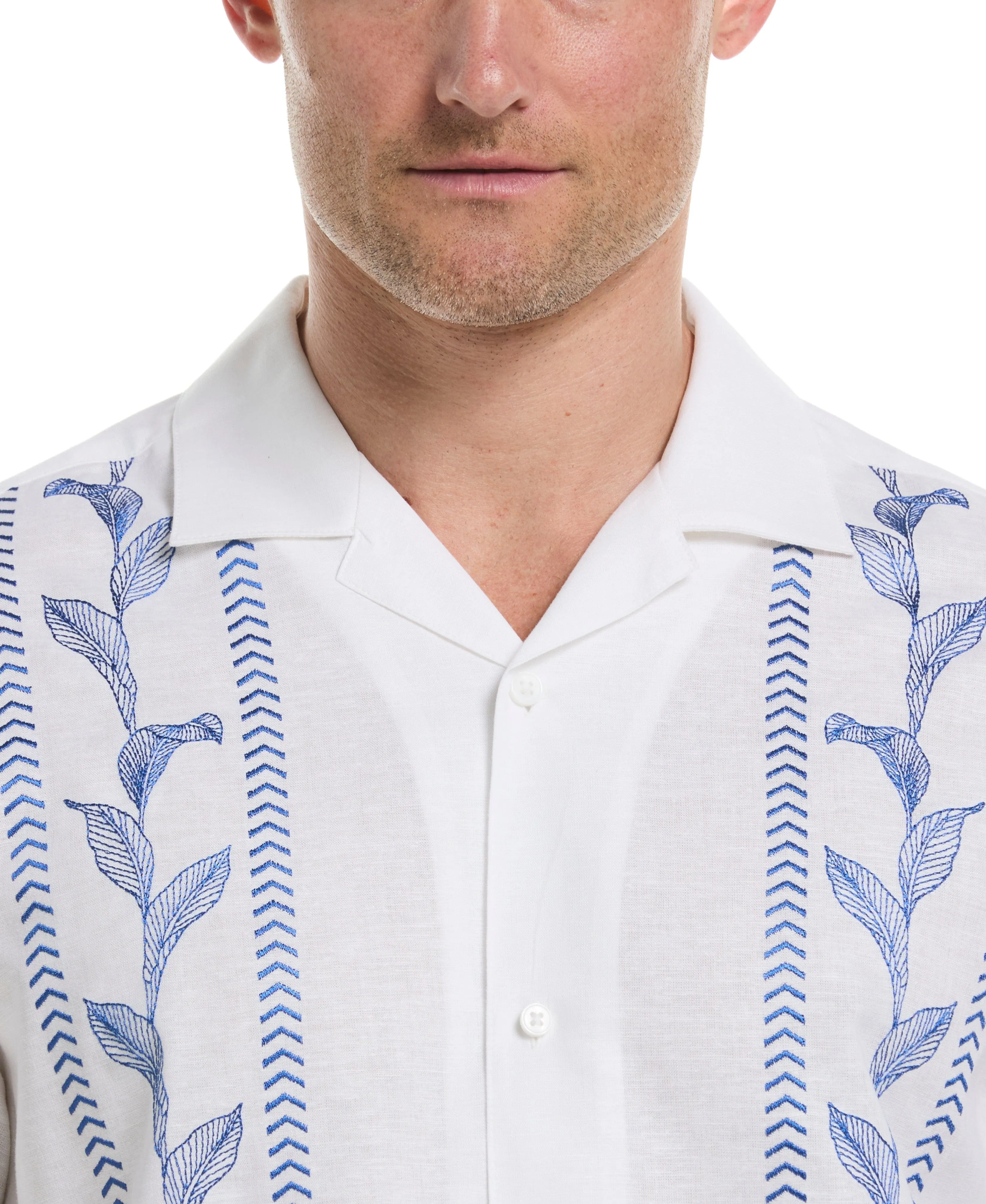 Embroidery Leaf Panel Shirt sold by Cubavera product image thumbnail 4