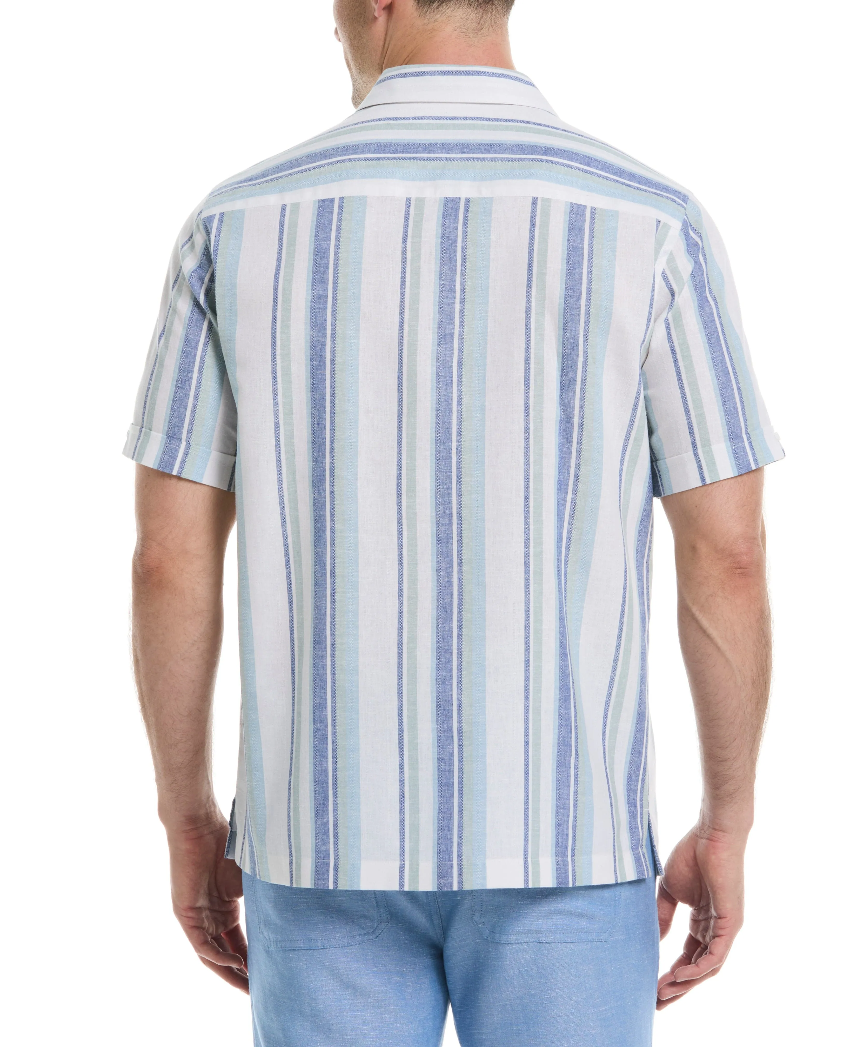 Linen Blend Striped Panel Shirt sold by Cubavera product image thumbnail 2