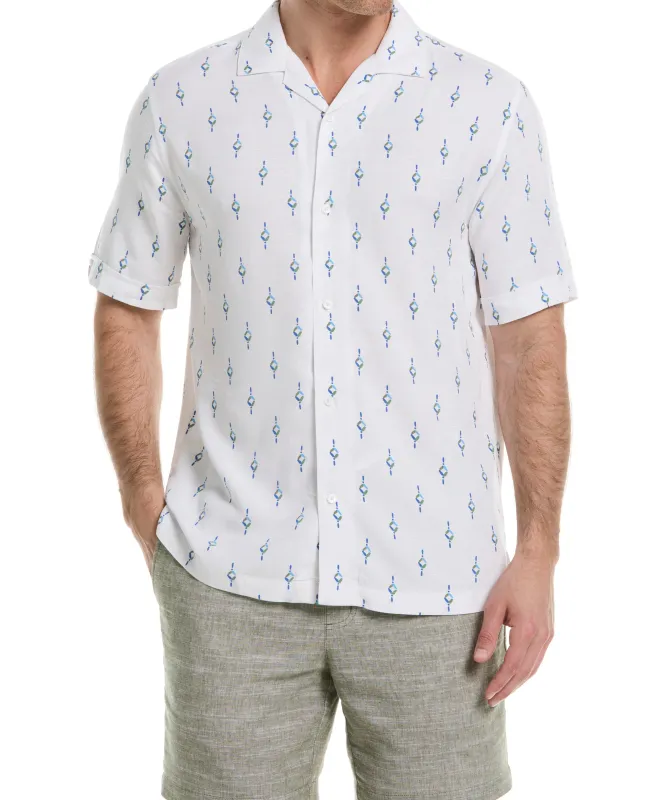 Retro Geometric Print Shirt sold by Cubavera