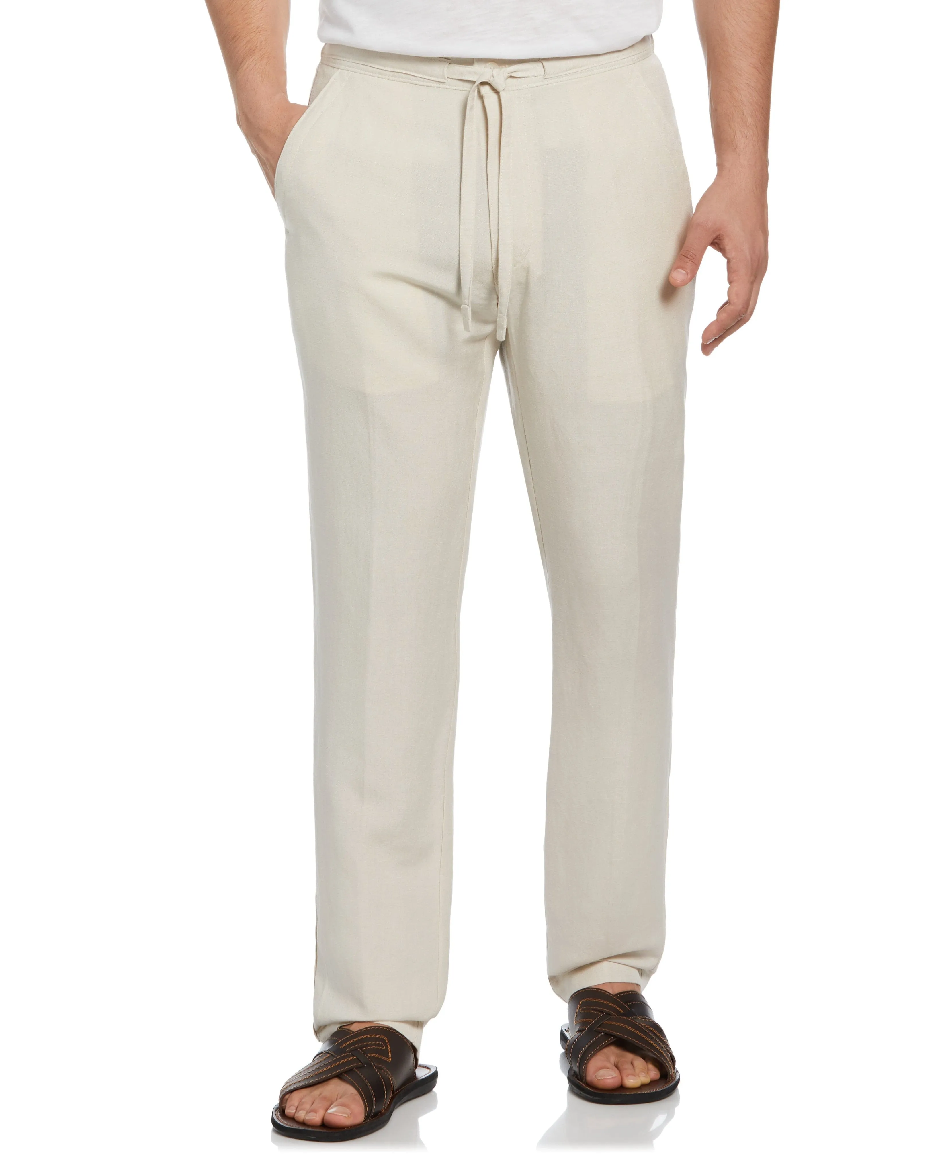 Linen-Blend Core Drawstring Pants sold by Cubavera