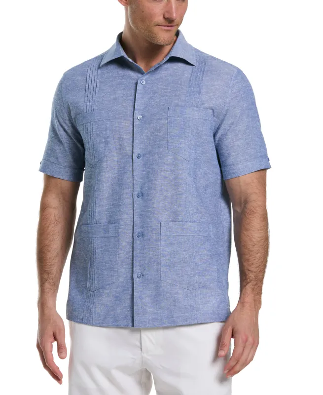 Linen Blend 4-Pocket Guayabera Shirt sold by Cubavera