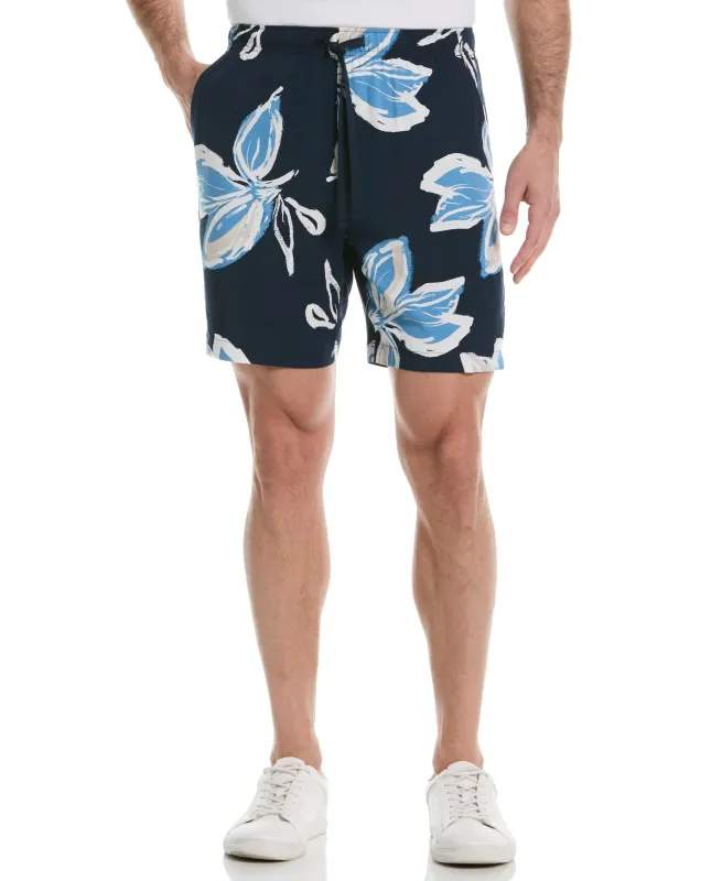7" Pull-On Drawstring Printed Short sold by Cubavera