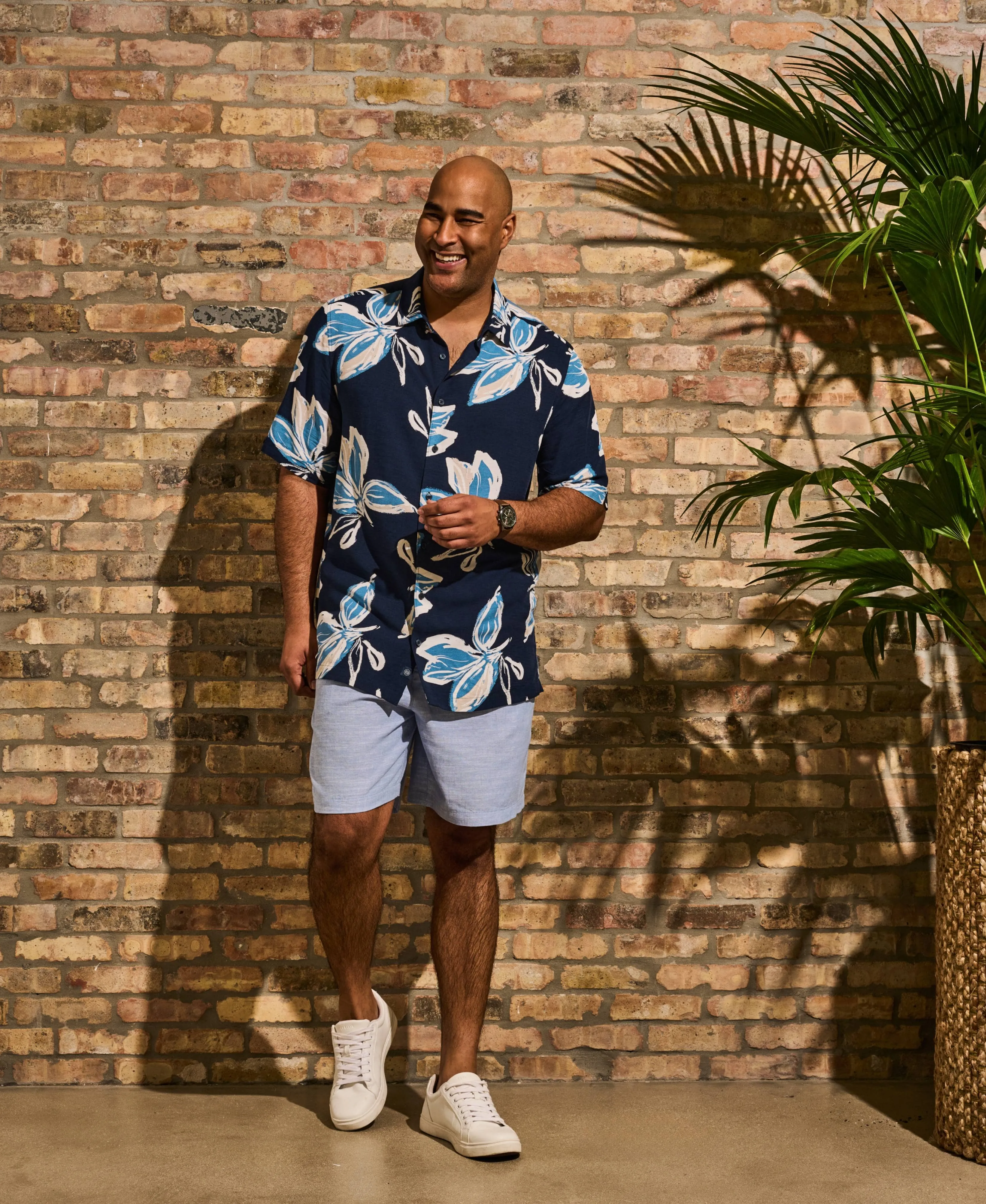 Big & Tall All-Over Tropical Print Shirt sold by Cubavera product image thumbnail 2