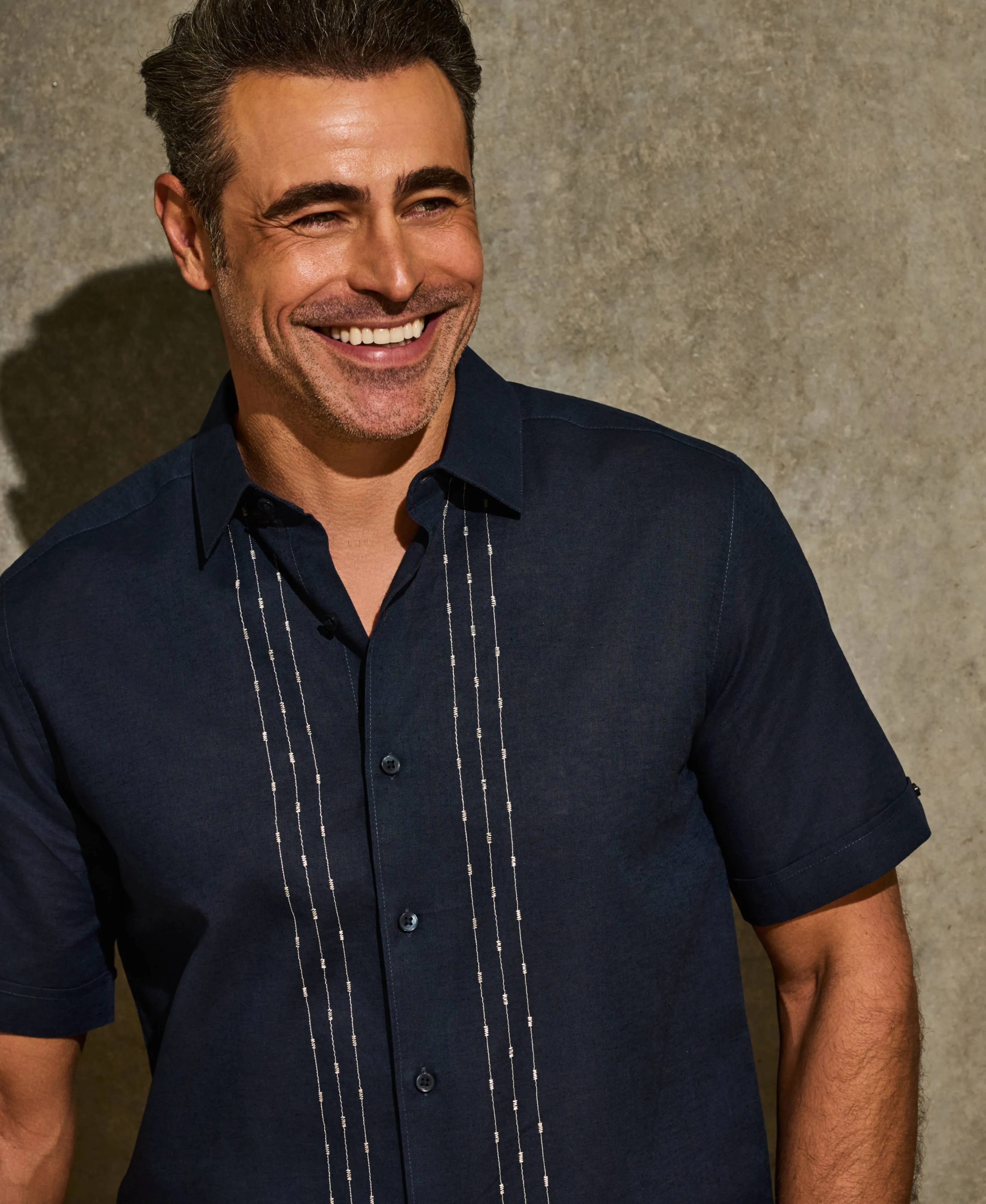 L-Shape Embroidery Shirt sold by Cubavera product image thumbnail 2