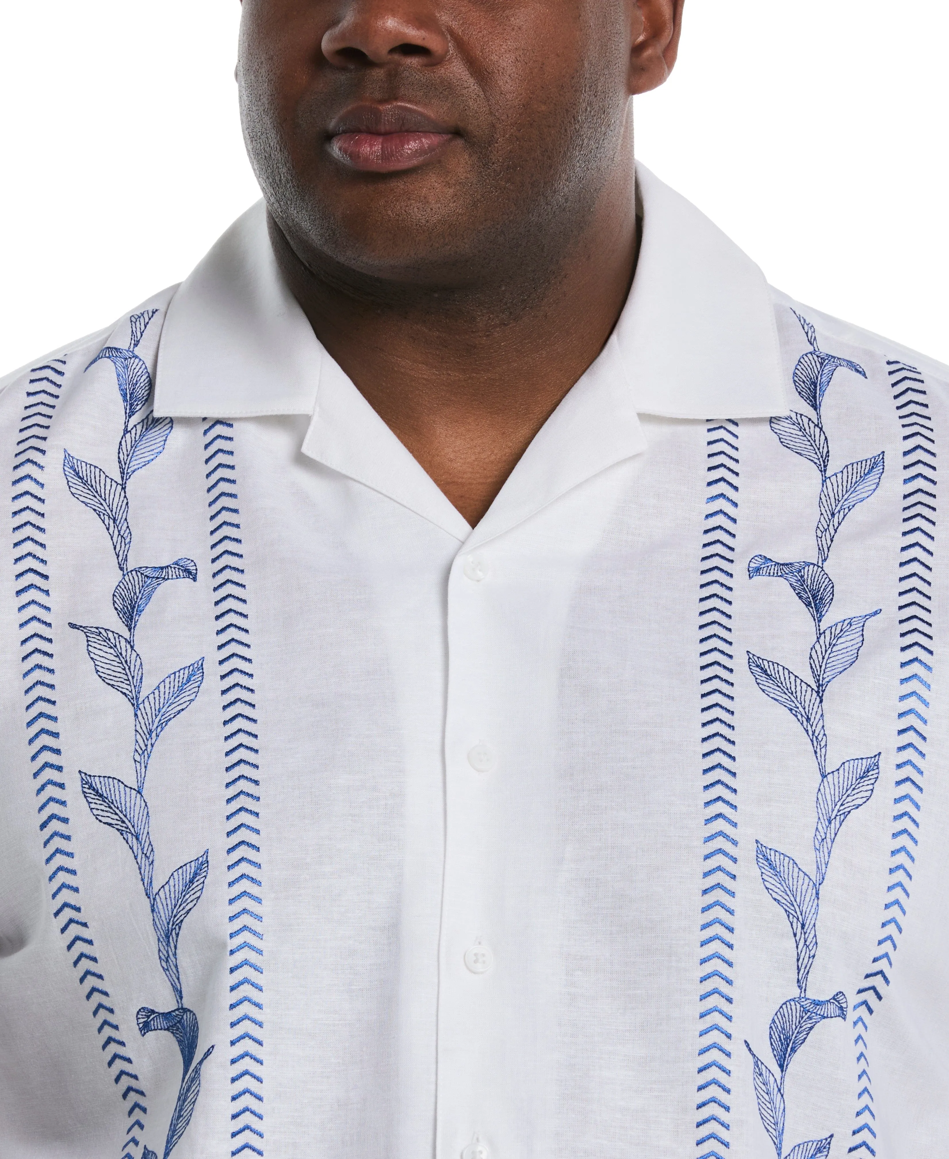 Big & Tall Embroidery Leaf Panel Shirt sold by Cubavera product image thumbnail 4